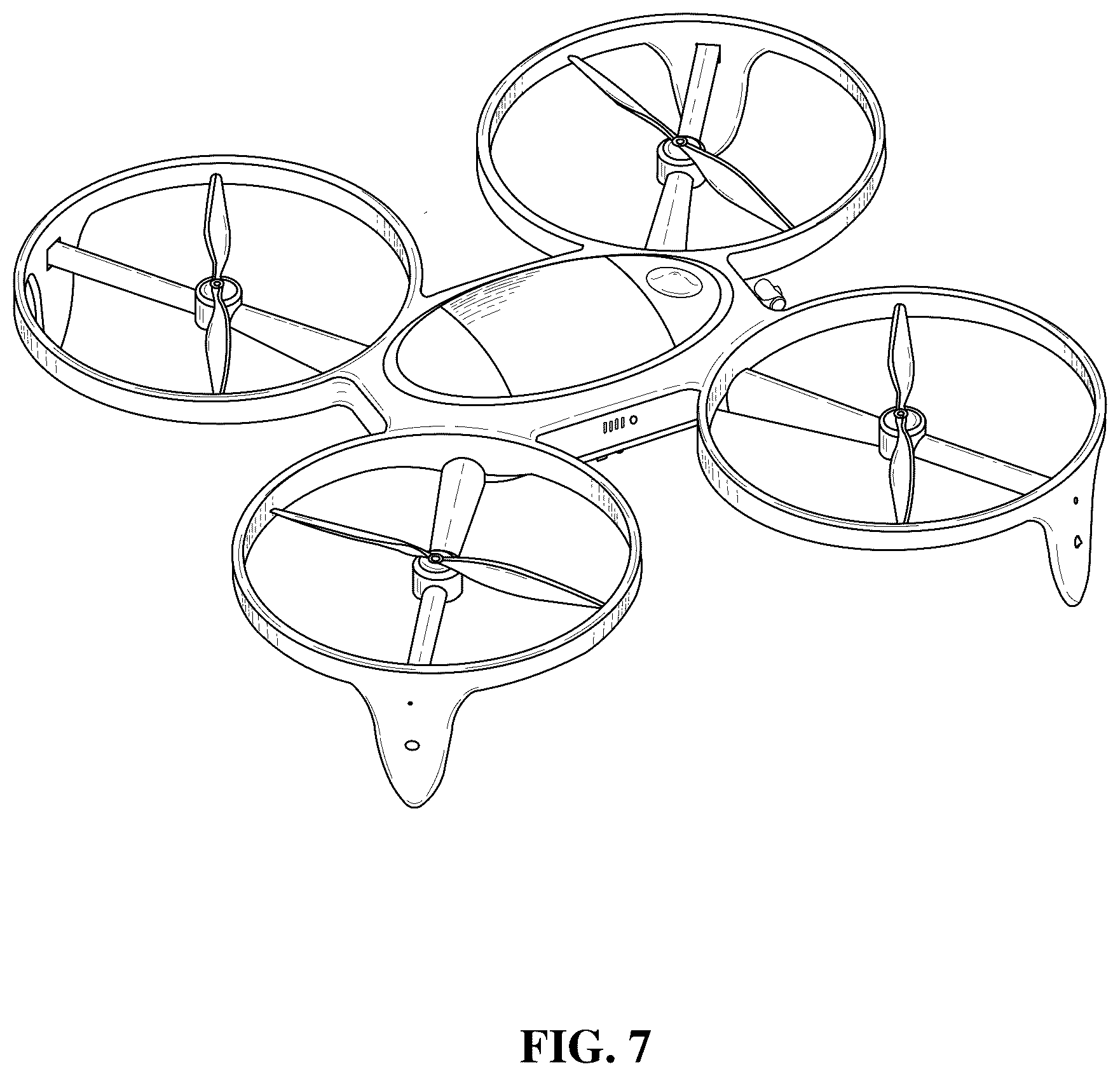 Patent USD1075564 Figure 7 – Delivery drone with compartment and lid