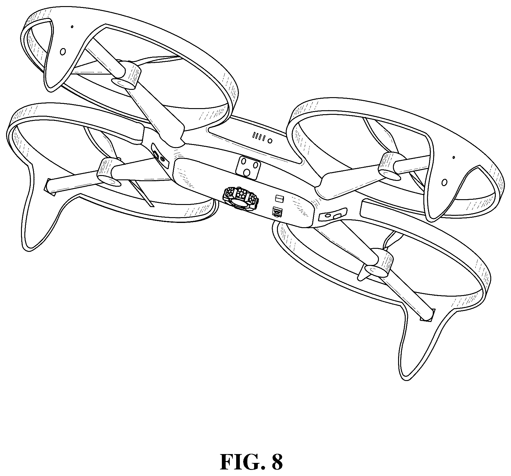 Patent USD1075564 Figure 8 – Delivery drone with compartment and lid