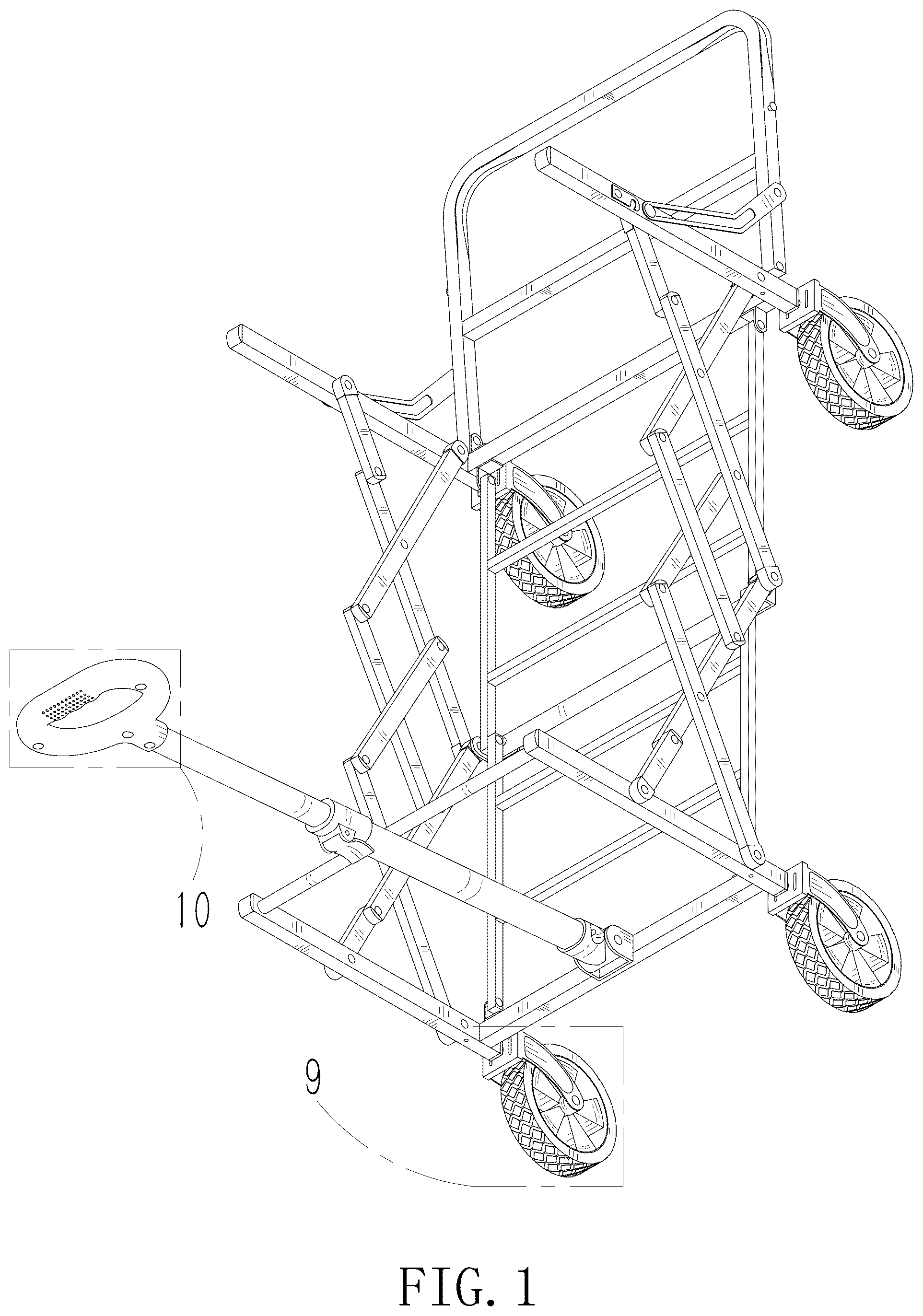 Patent USD1075569 Figure 1 – Folding wagon