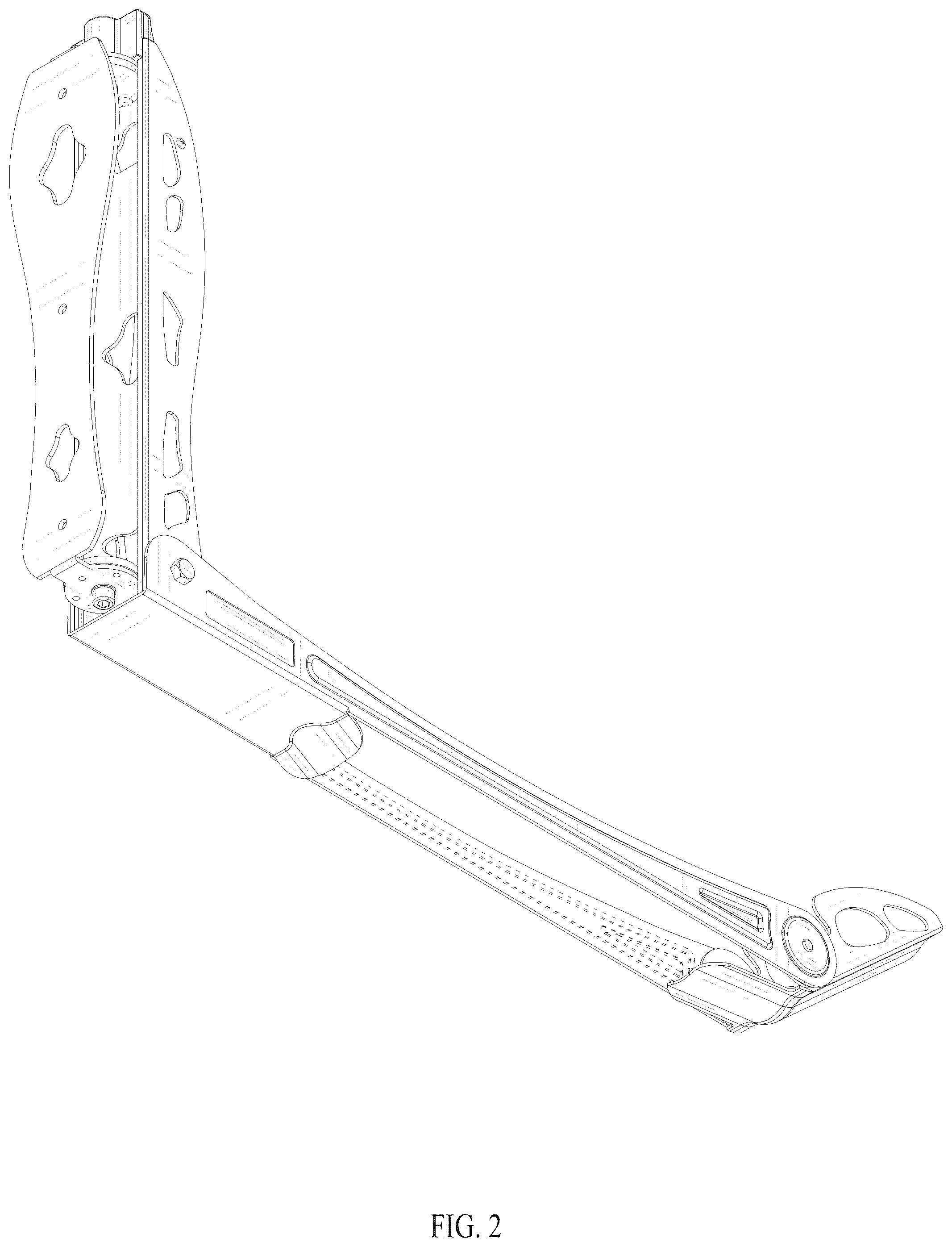 Patent USD1075583 Figure 2 – Folding bicycle rack with automatic wheel fixing