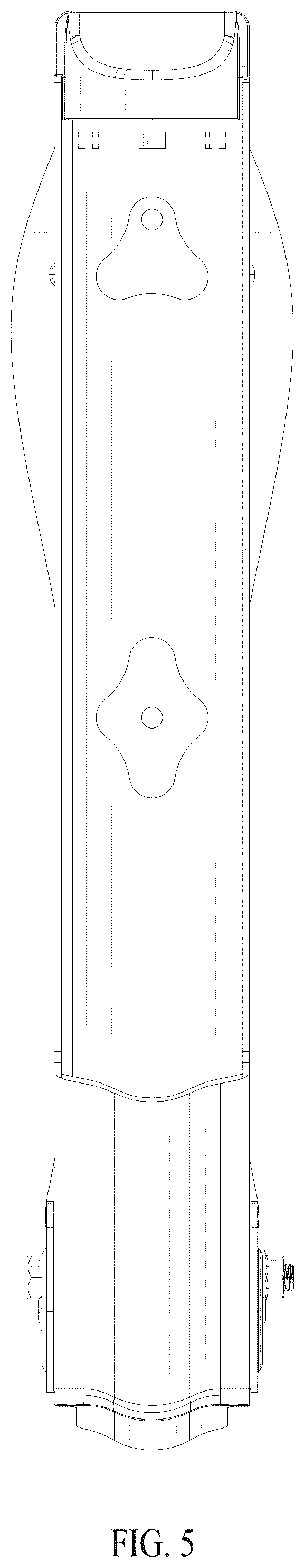 Patent USD1075583 Figure 5 – Folding bicycle rack with automatic wheel fixing