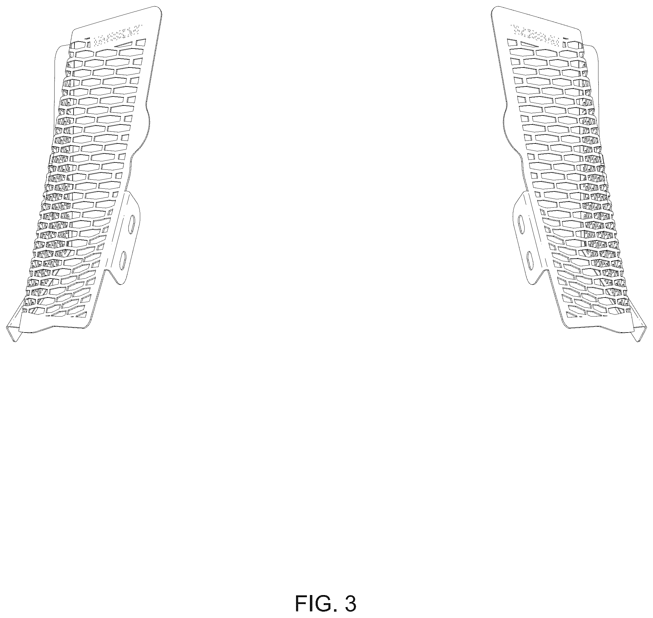 Patent USD1075584 Figure 3 – Pair of motorcycle water tank protective covers