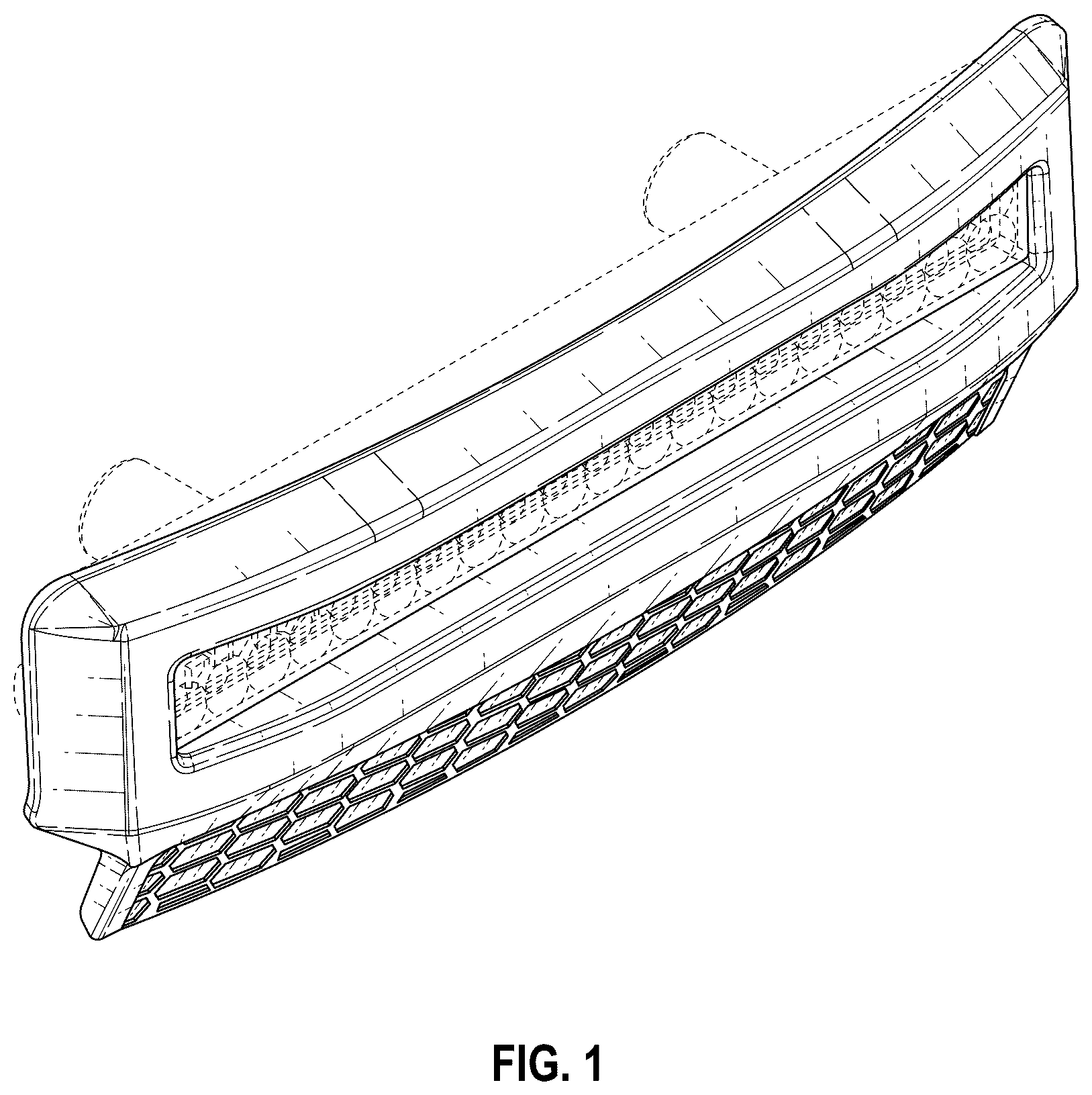 Patent USD1075586 Figure 1 – Model vehicle lighted bumper assembly