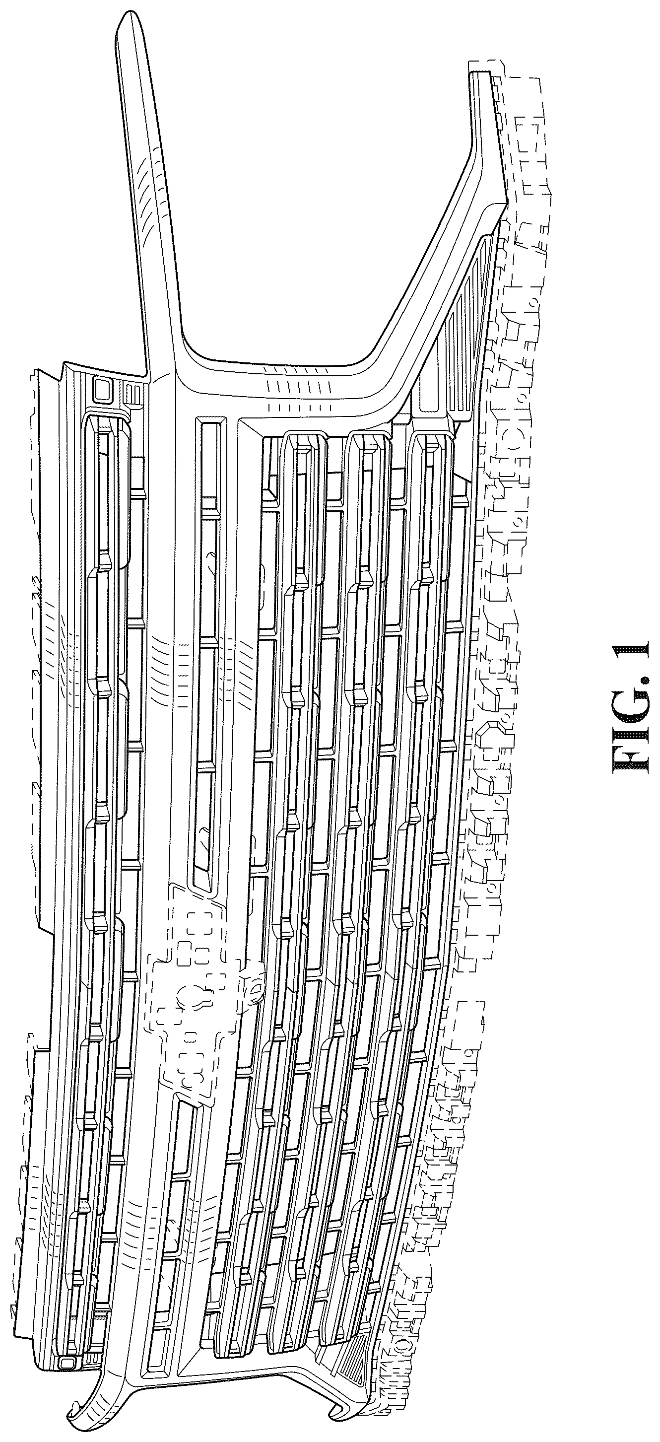 Patent USD1075589 Figure 1 – Vehicle grille