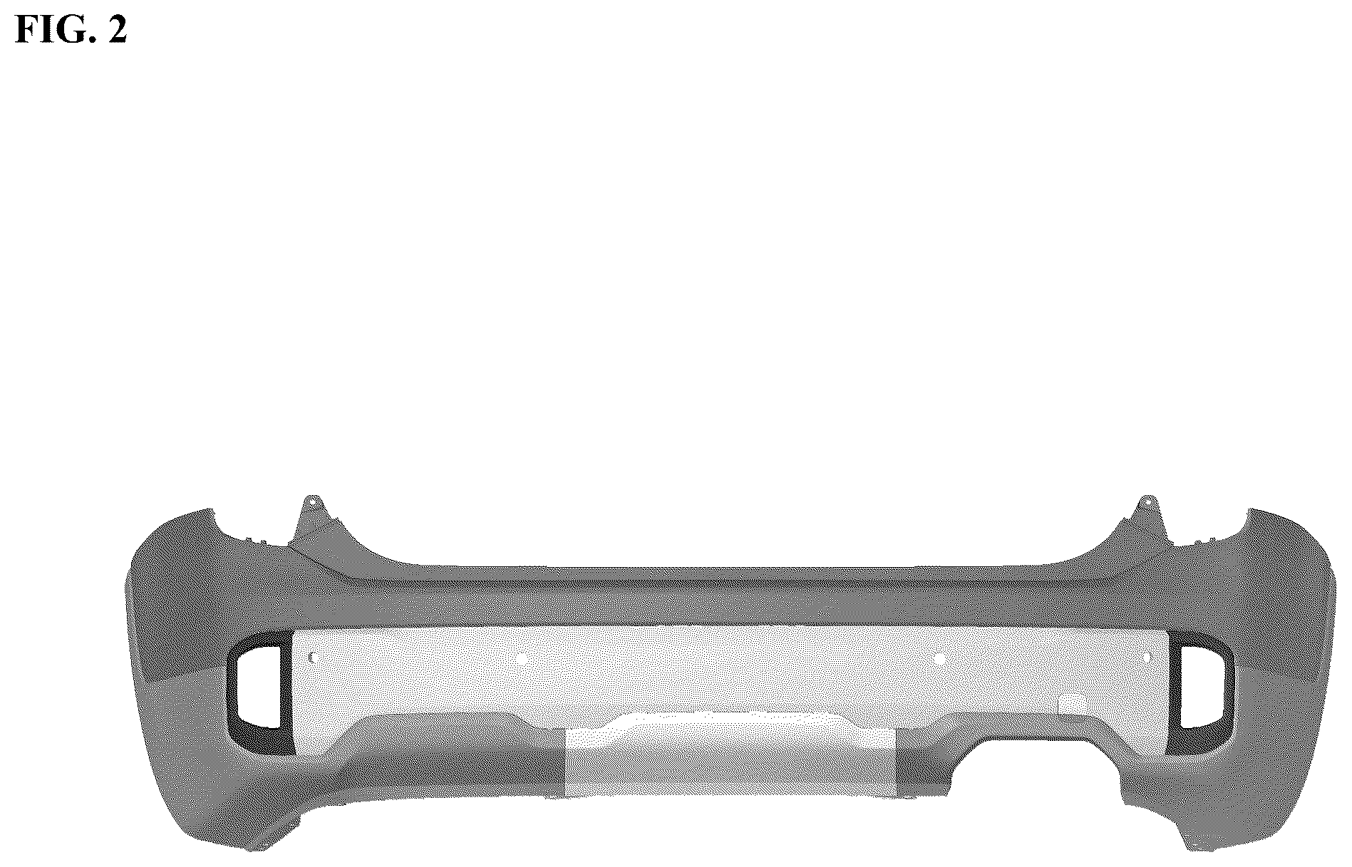 Patent USD1075590 Figure 2 – Rear bumper for an automobile