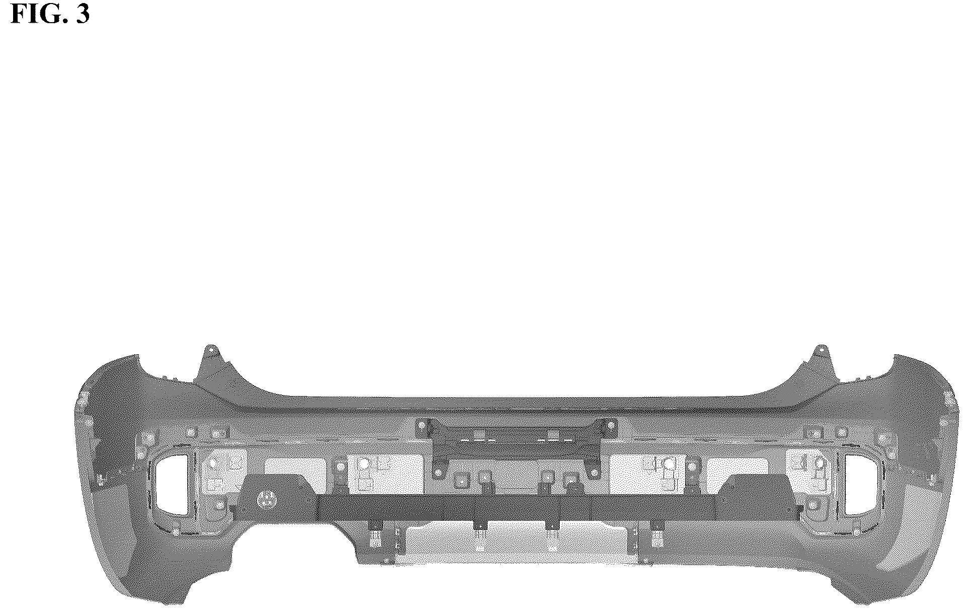 Patent USD1075590 Figure 3 – Rear bumper for an automobile