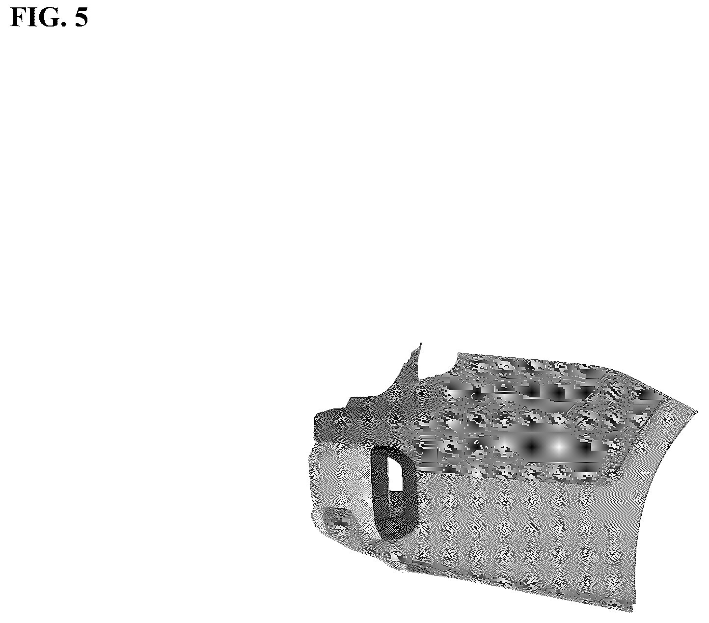 Patent USD1075590 Figure 5 – Rear bumper for an automobile