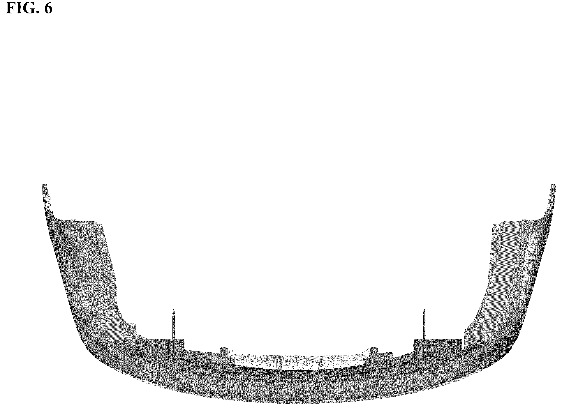 Patent USD1075590 Figure 6 – Rear bumper for an automobile