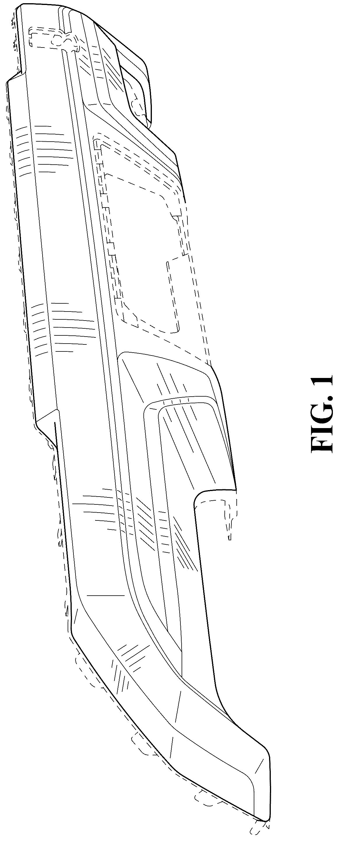 Patent USD1075591 Figure 1 – Vehicle rear bumper plate