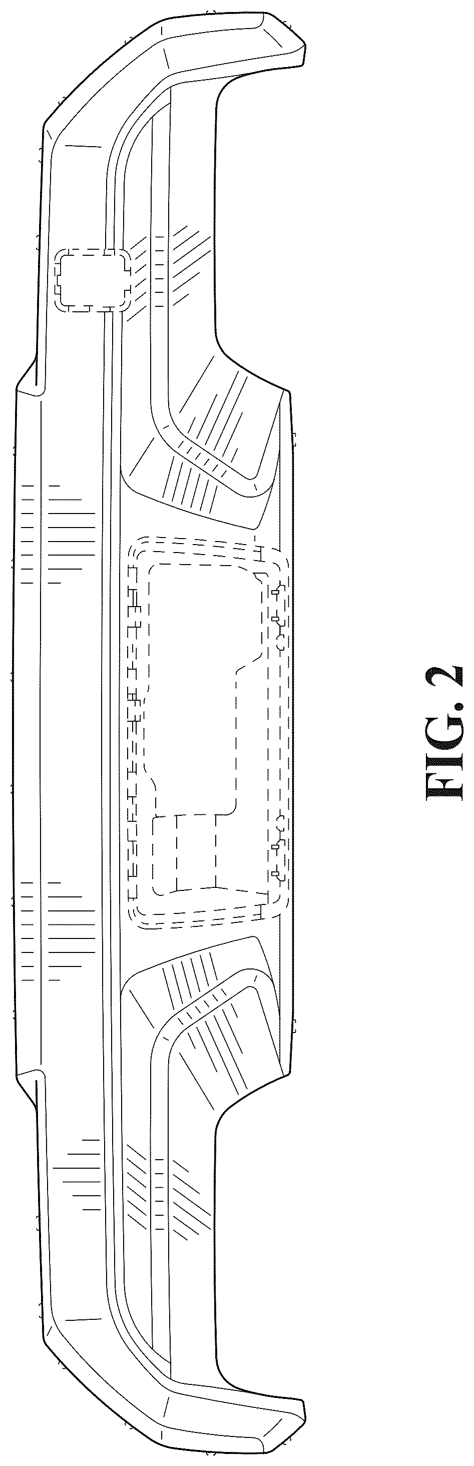 Patent USD1075591 Figure 2 – Vehicle rear bumper plate