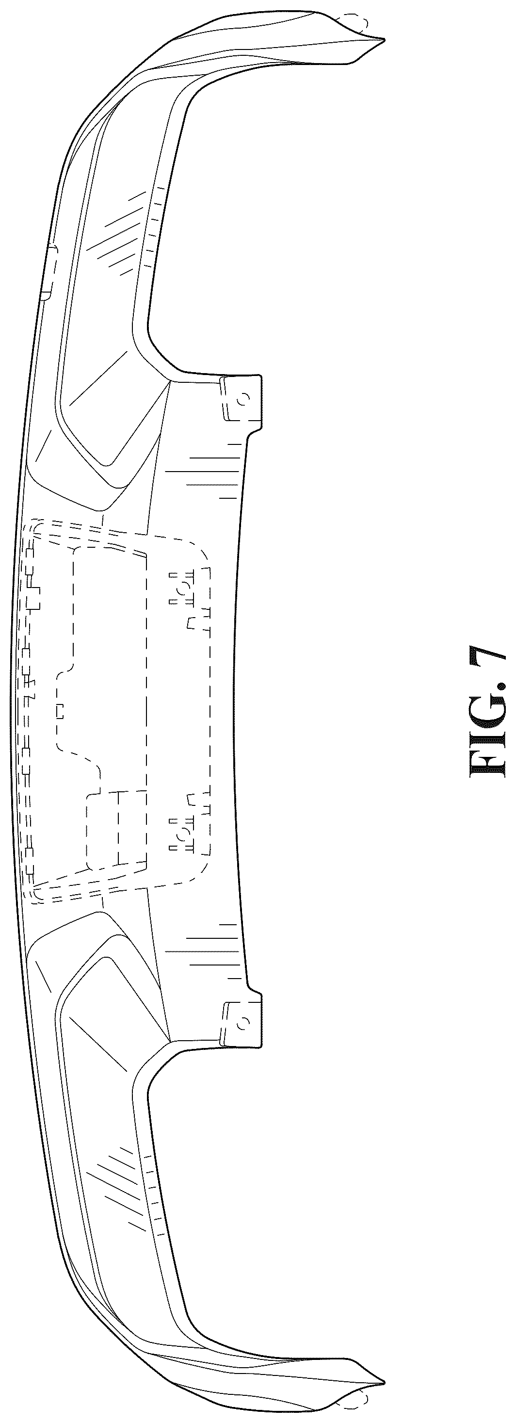 Patent USD1075591 Figure 7 – Vehicle rear bumper plate