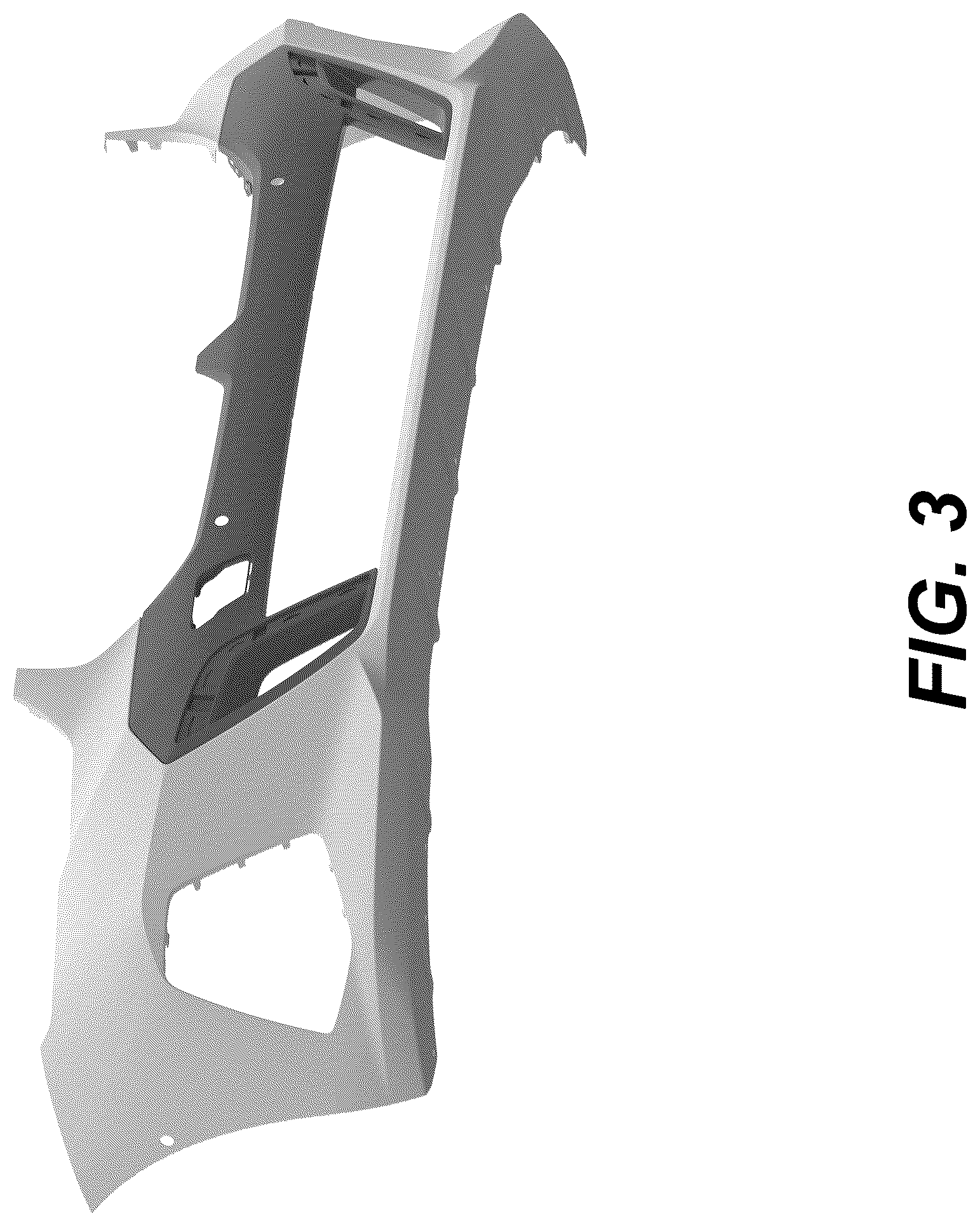 Patent USD1075593 Figure 3 – Front bumper for a vehicle