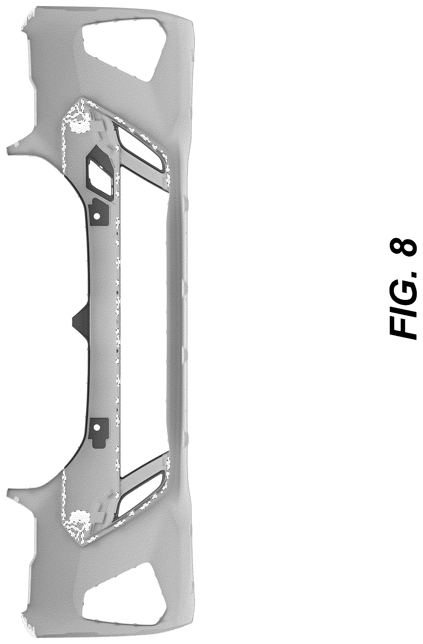 Patent USD1075593 Figure 8 – Front bumper for a vehicle