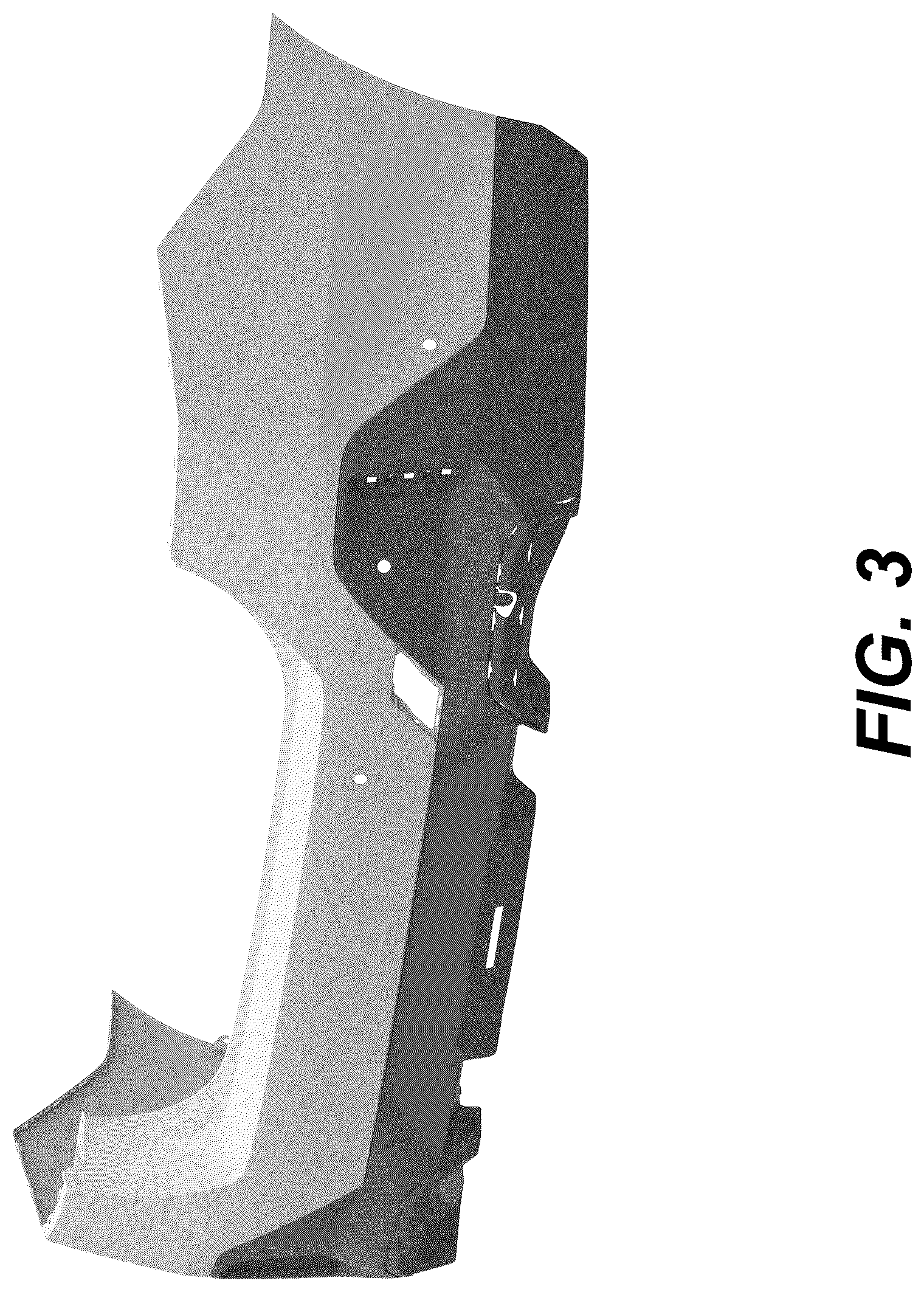 Patent USD1075594 Figure 3 – Rear bumper for a vehicle