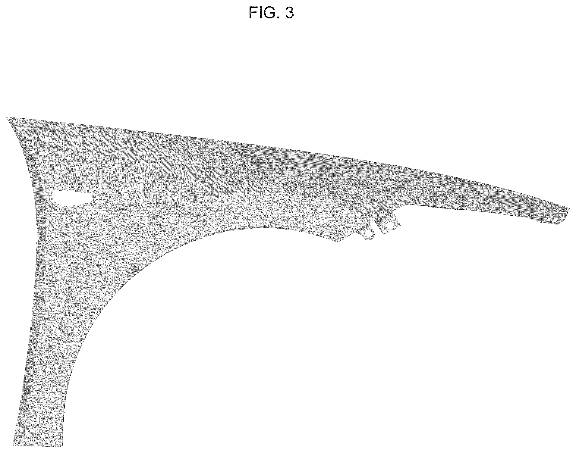Patent USD1075604 Figure 3 – Fender panel for automobiles