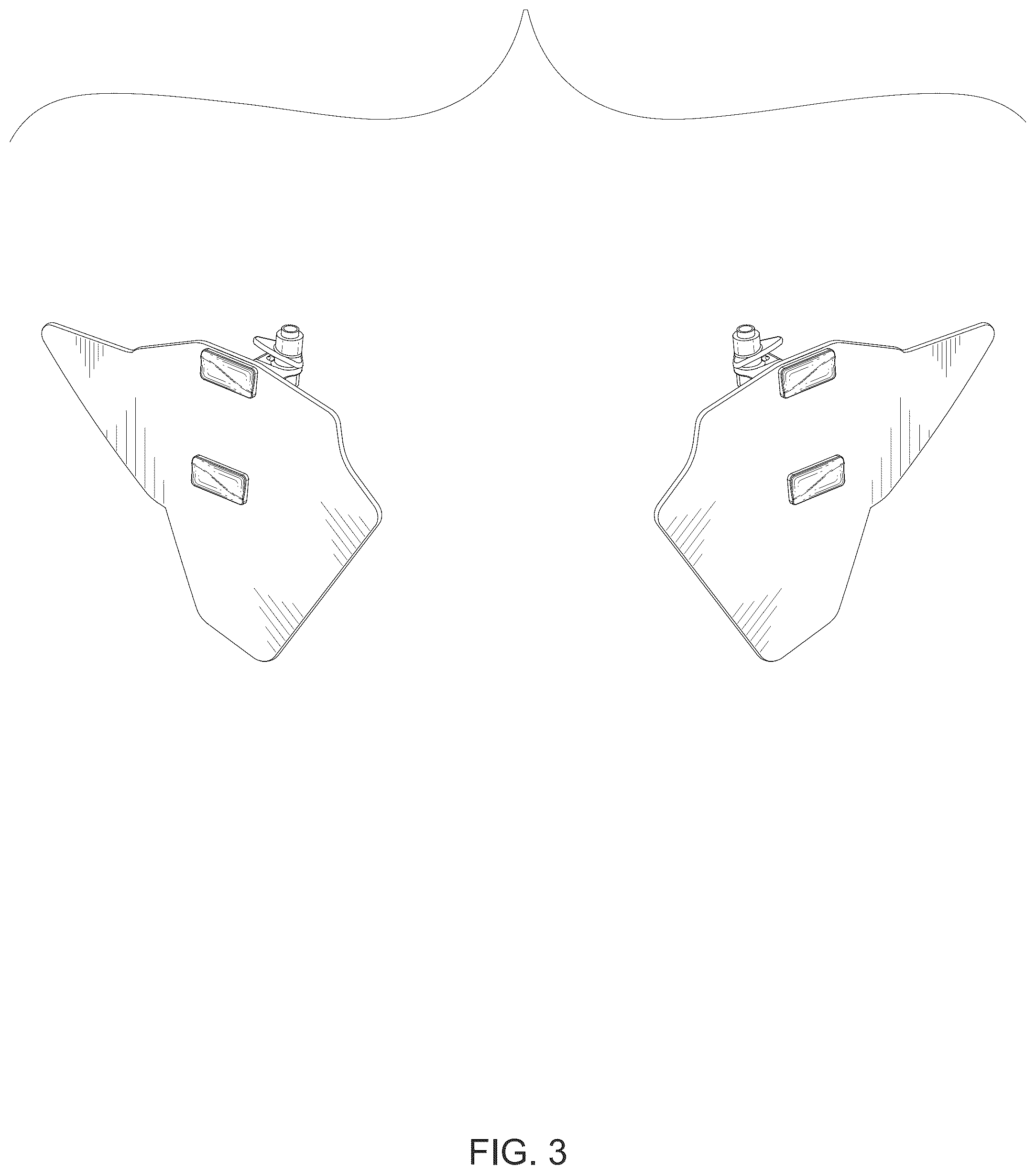 Patent USD1075608 Figure 3 – Motorcycle rear-view mirror under the wind