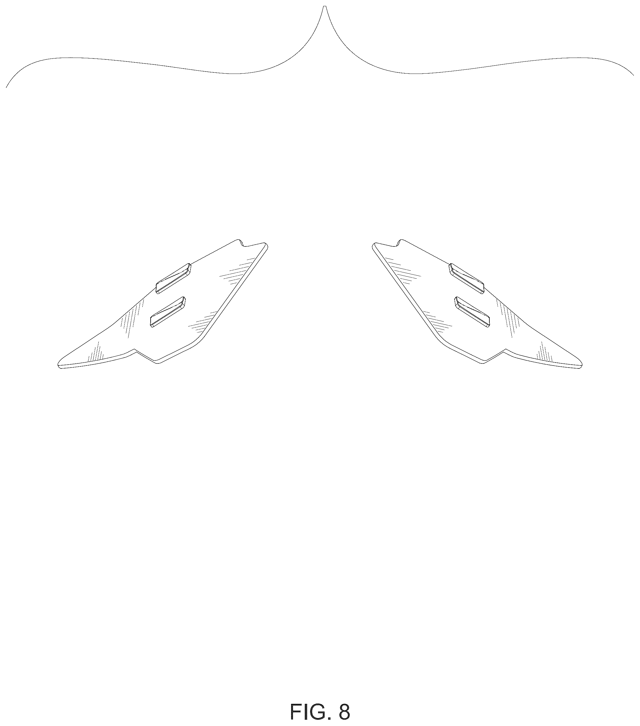 Patent USD1075608 Figure 8 – Motorcycle rear-view mirror under the wind