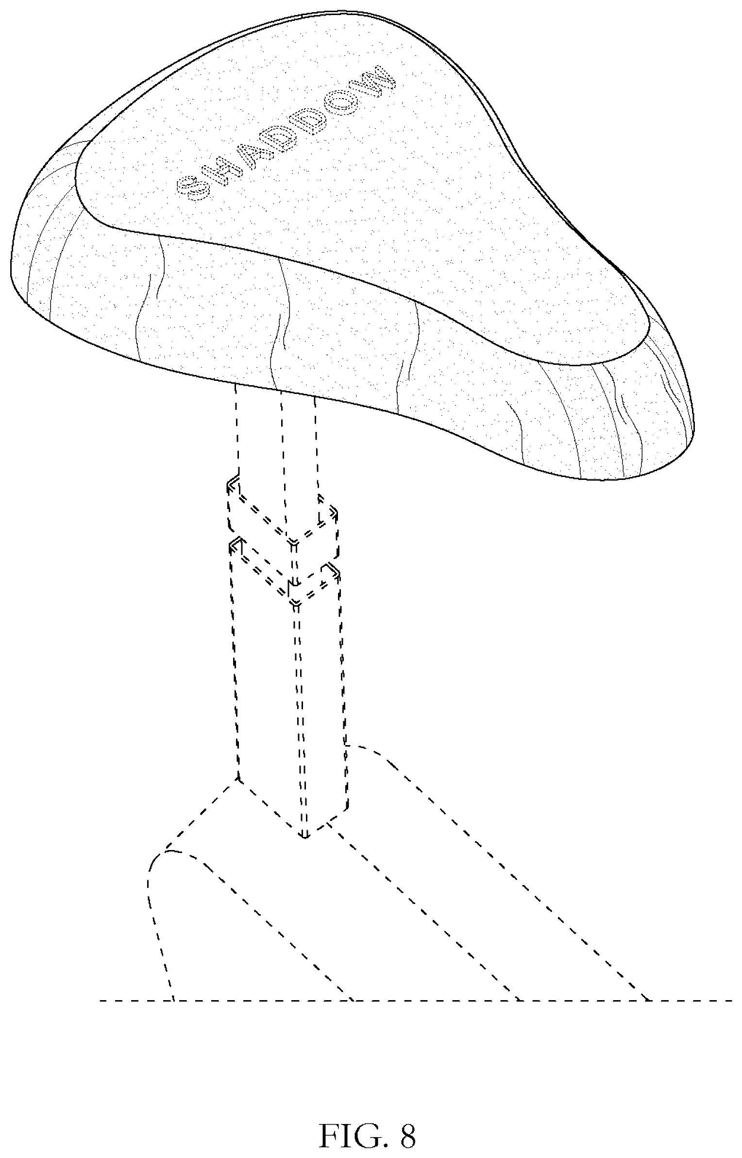 Patent USD1075631 Figure 8 – Disposable seat cover for rental bikes and exercise equipment