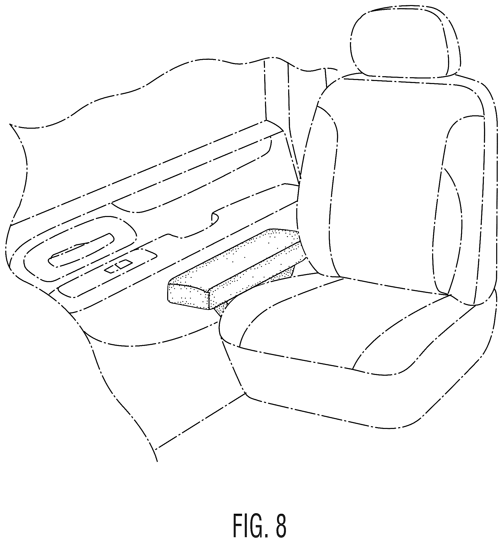 Patent USD1075633 Figure 7 – Vehicle armrest