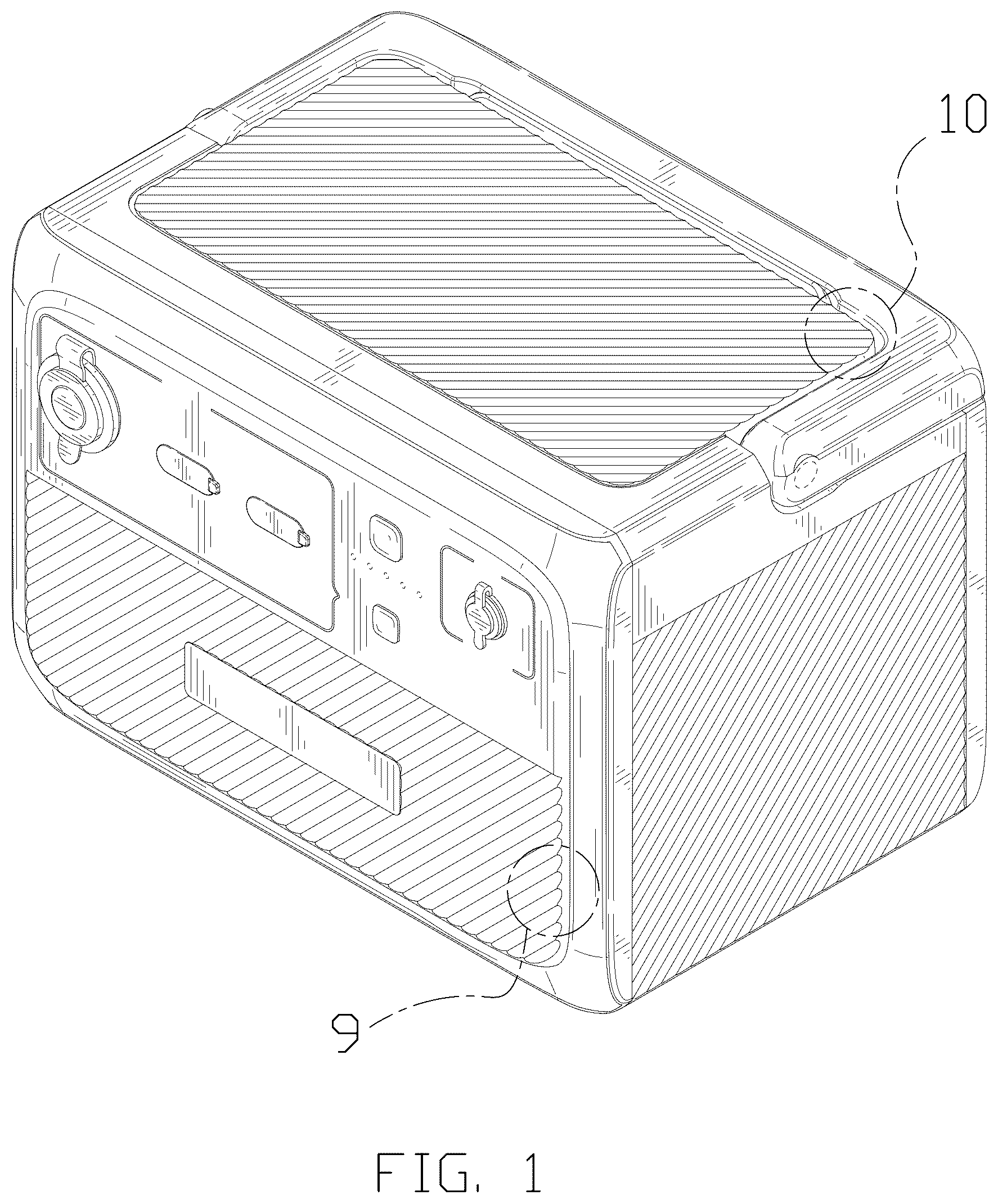 Patent USD1075642 Figure 1 – Battery pack