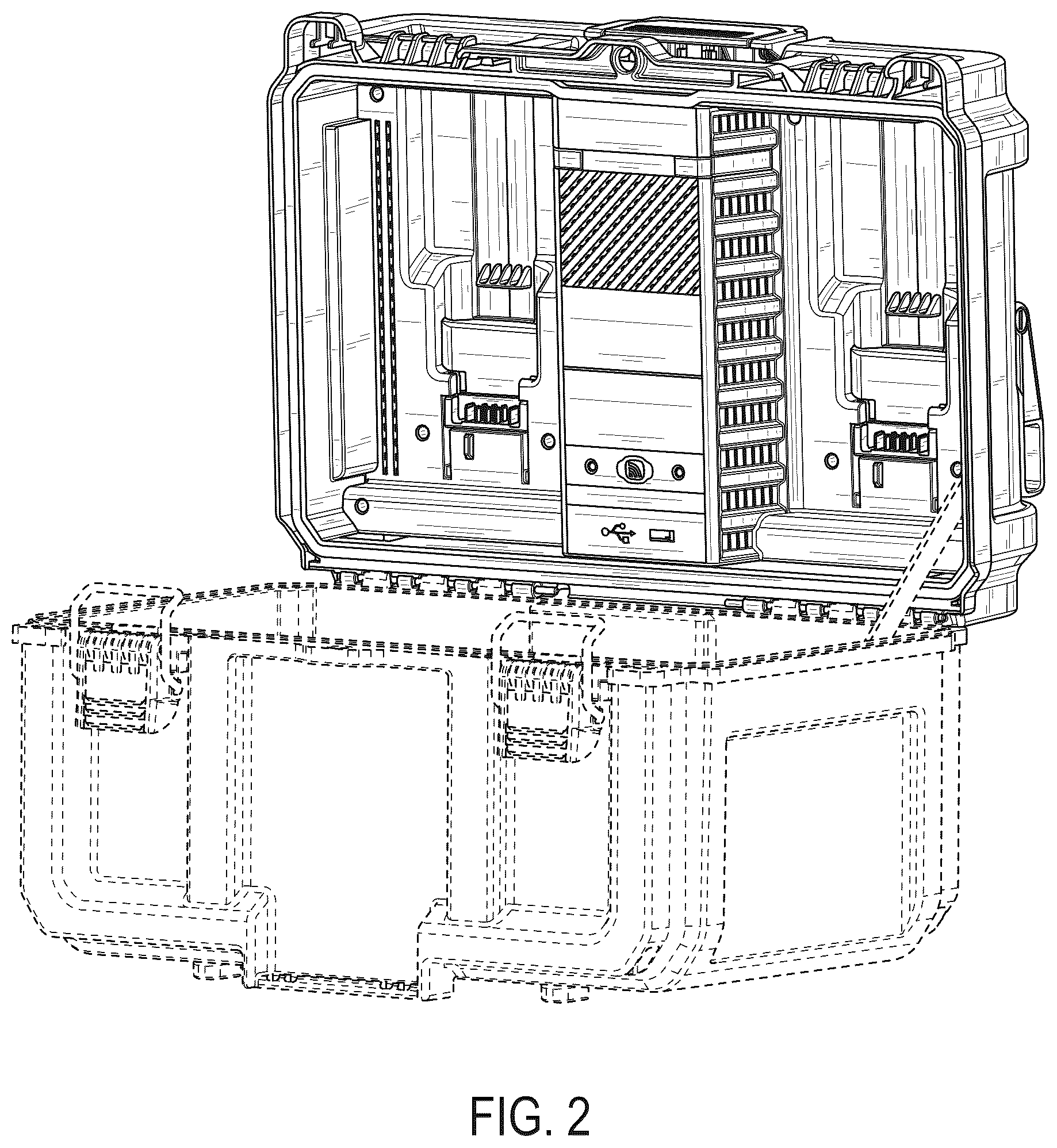 Patent USD1075648 Figure 2 – Lid of a charger box