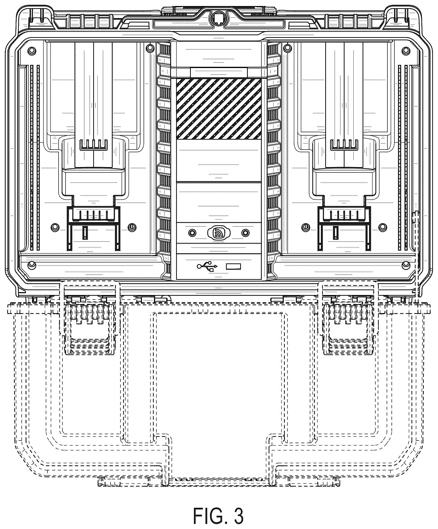 Patent USD1075648 Figure 3 – Lid of a charger box
