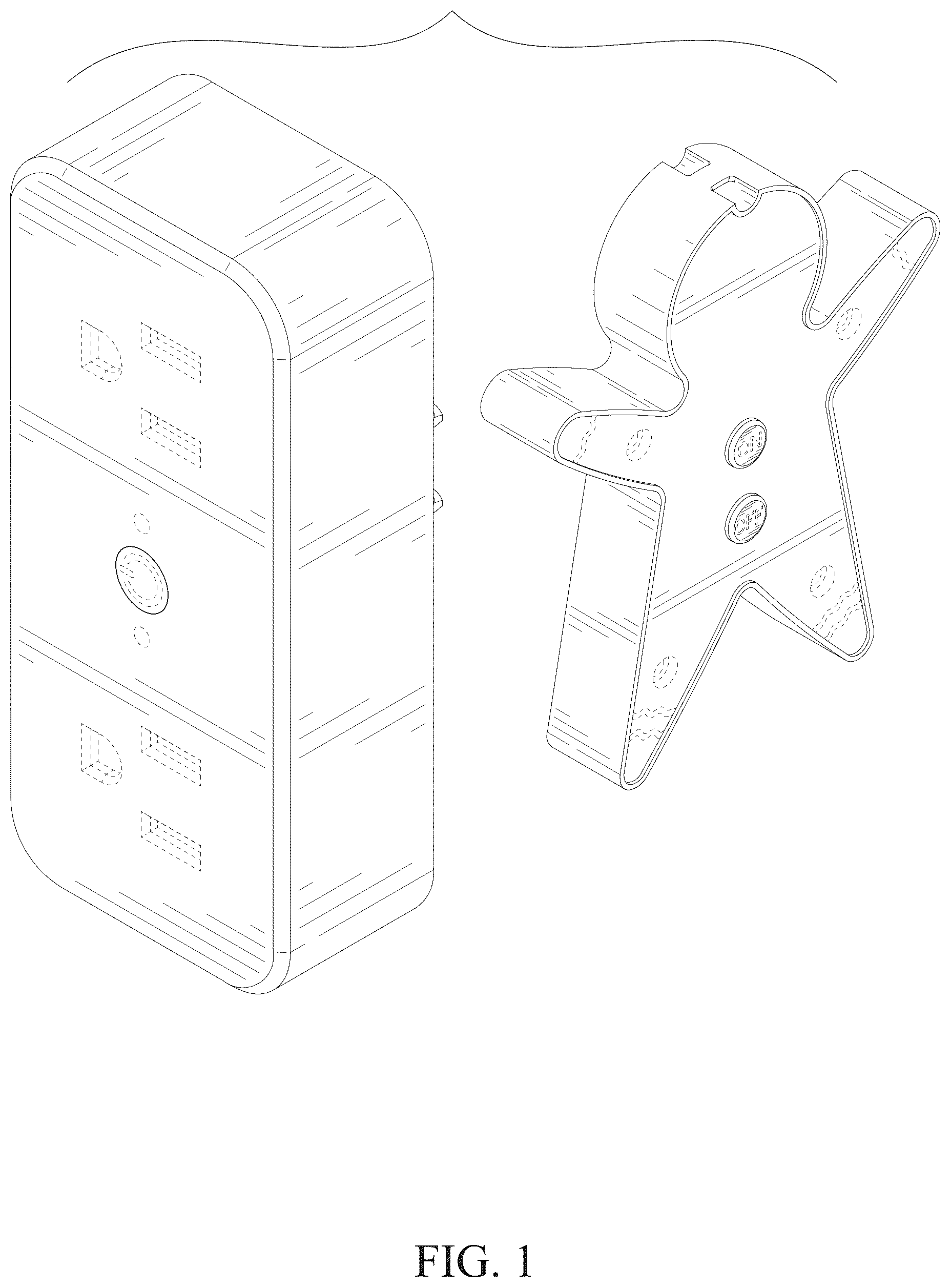 Patent USD1075685 Figure 1 – Outlet and remote control assembly