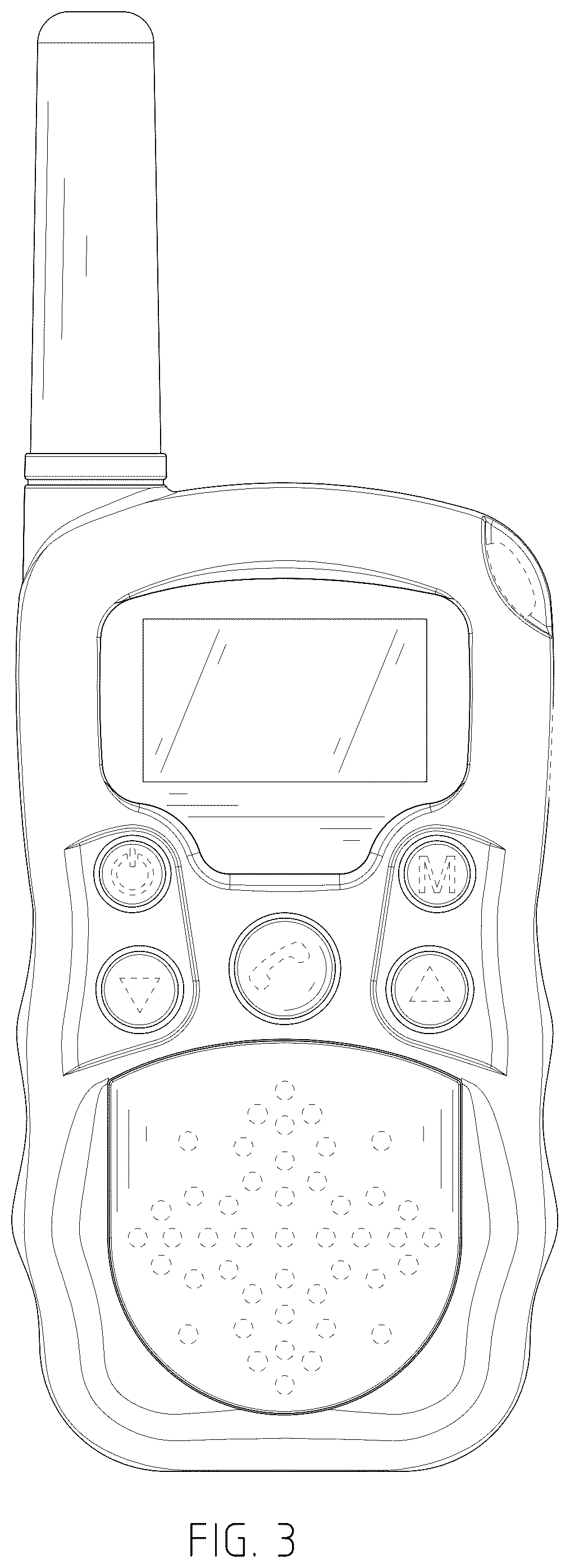 Patent USD1075703 Figure 3 – Walkie talkie