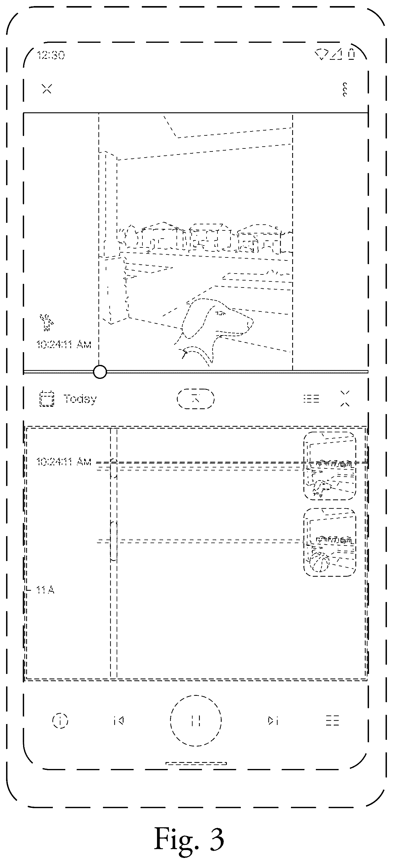 Patent USD1075785 Figure 3 – Display screen or portion thereof with transitional graphical user interface