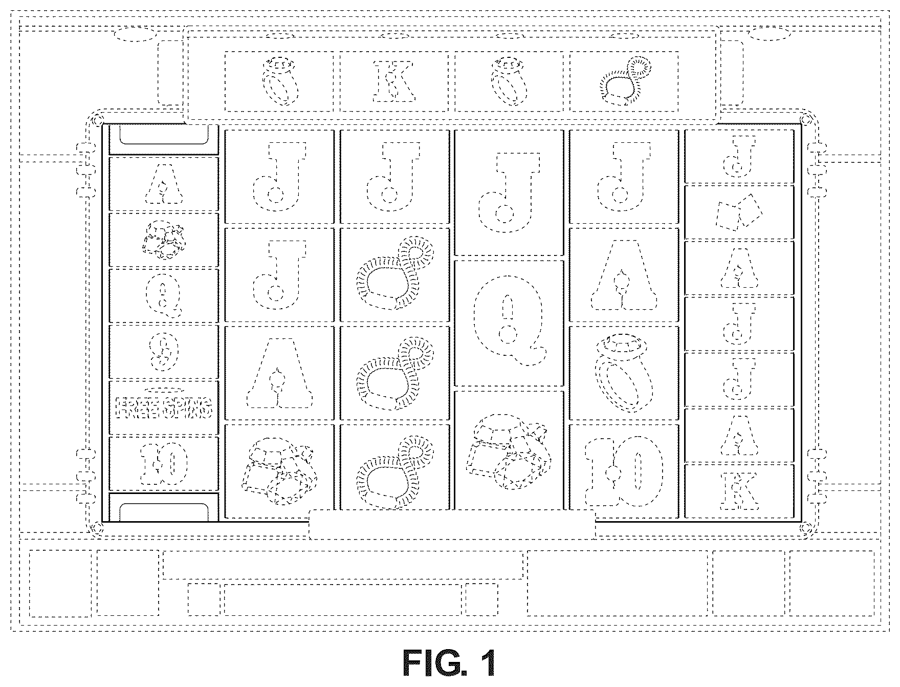 Patent USD1075803 — Display with transitional graphical user interface of a gaming machine — Figure 1