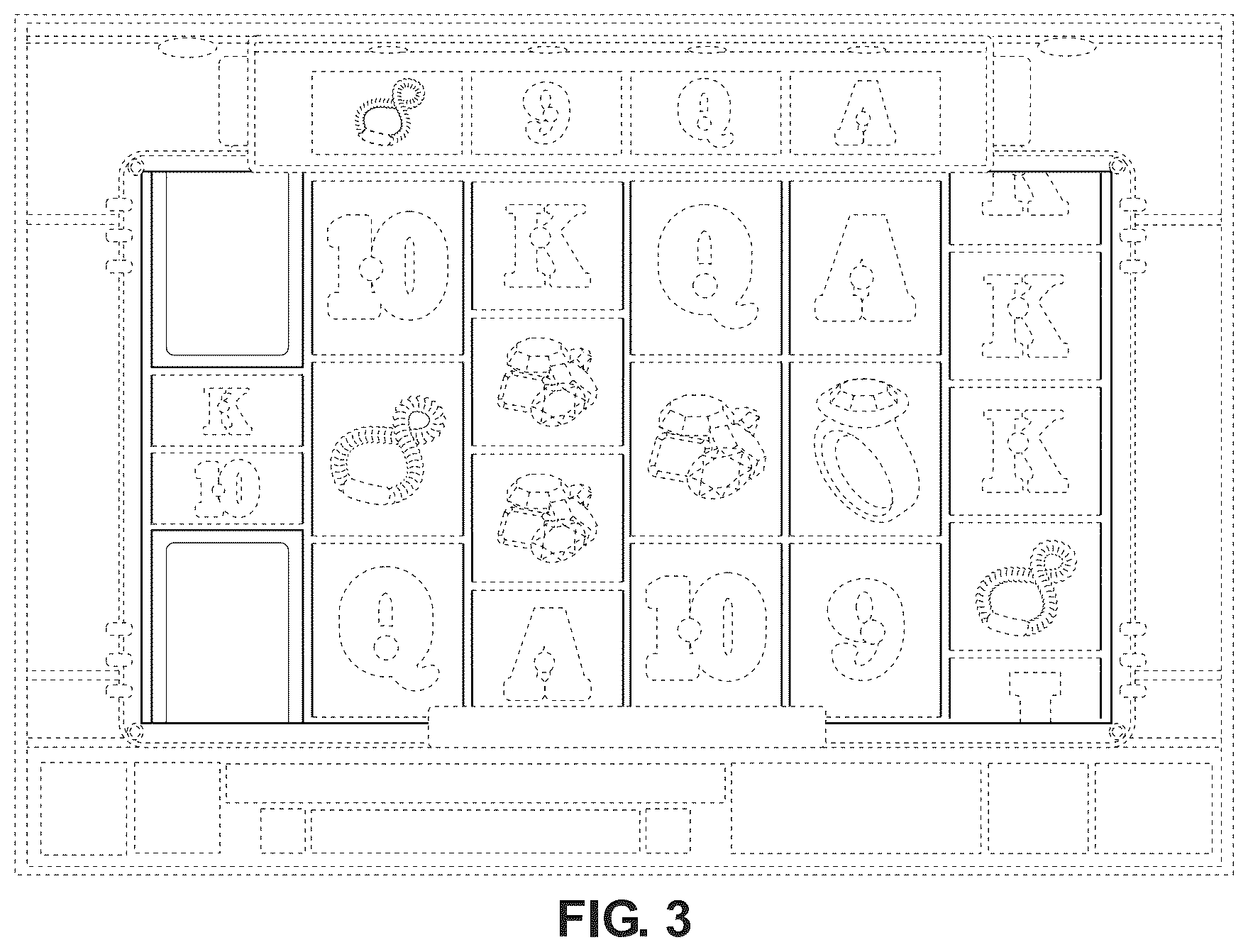 Patent USD1075803 Figure 3 – Display with transitional graphical user interface of a gaming machine