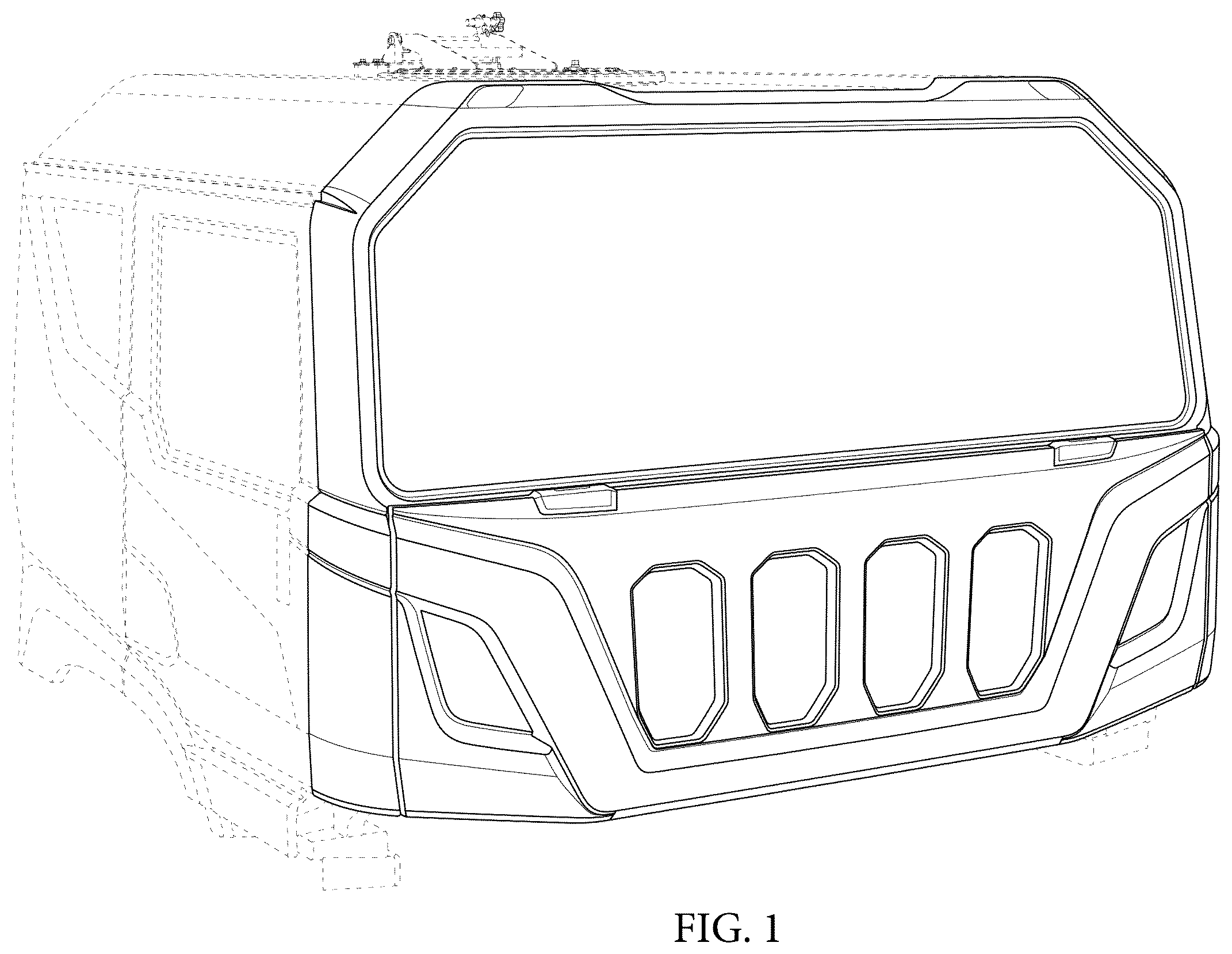 Patent USD1075854 Figure 1 – Cabin for vehicles
