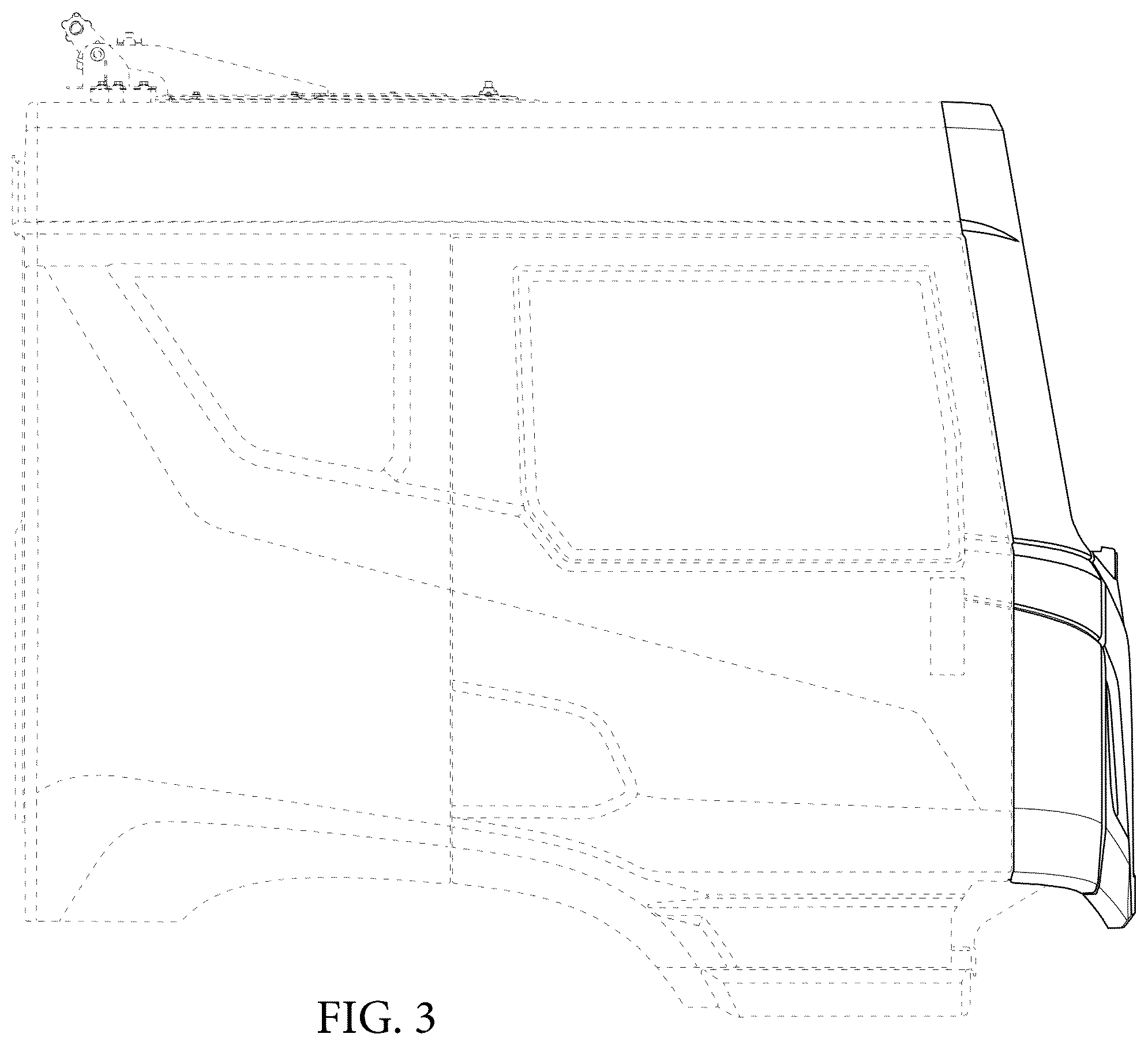Patent USD1075854 Figure 3 – Cabin for vehicles
