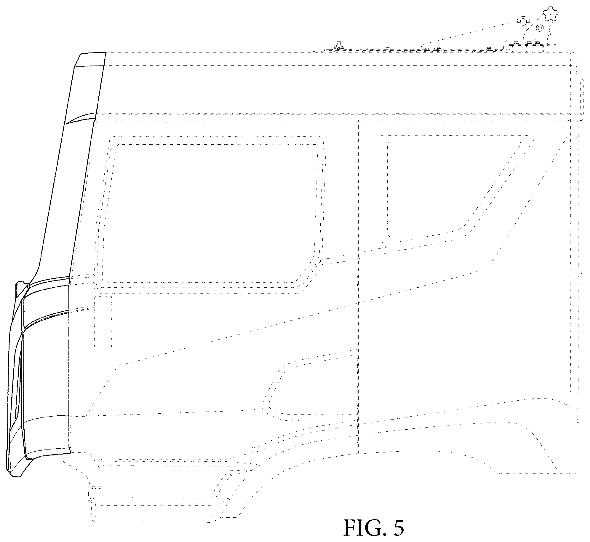 Patent USD1075854 Figure 5 – Cabin for vehicles