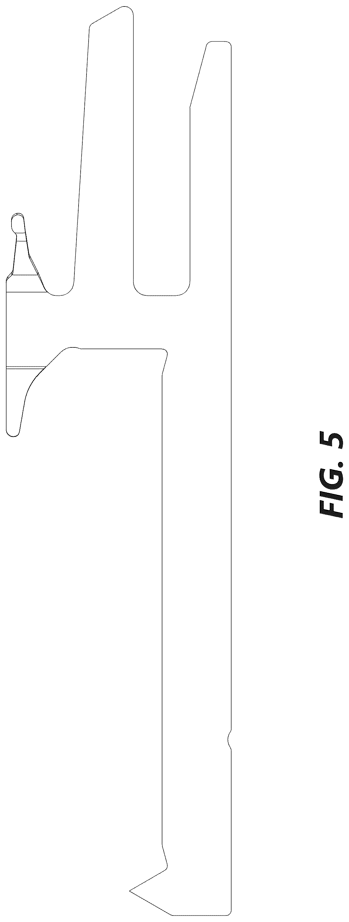 Patent USD1075855 Figure 5 – Sinker for a knitting machine