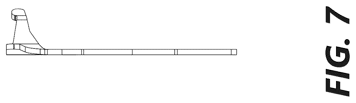 Patent USD1075855 Figure 7 – Sinker for a knitting machine