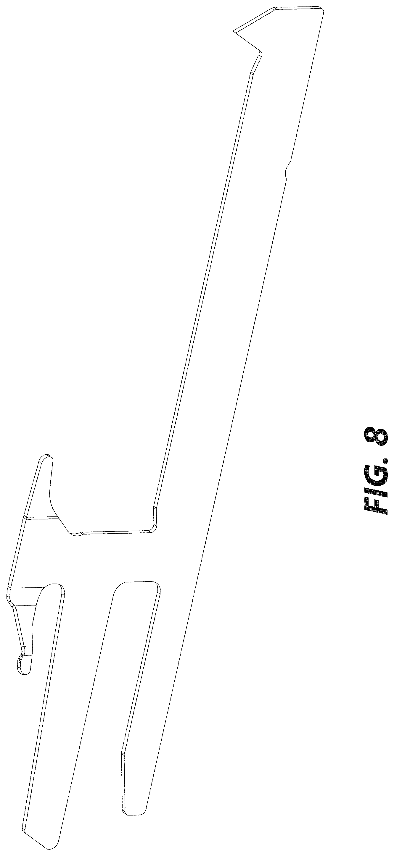 Patent USD1075855 Figure 8 – Sinker for a knitting machine