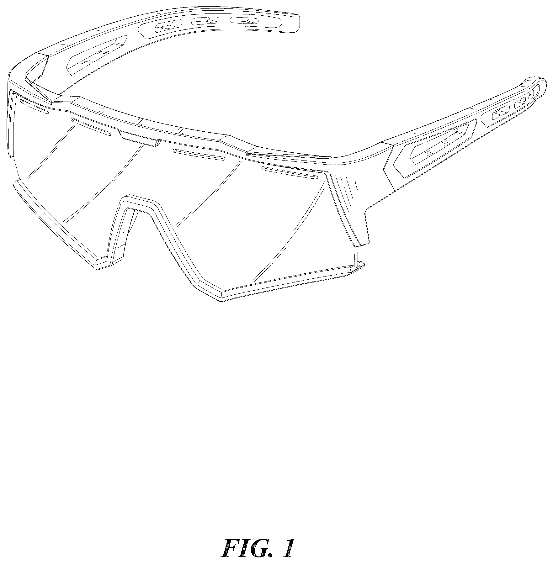 Patent USD1075890 Figure 1 – Sport sunglasses