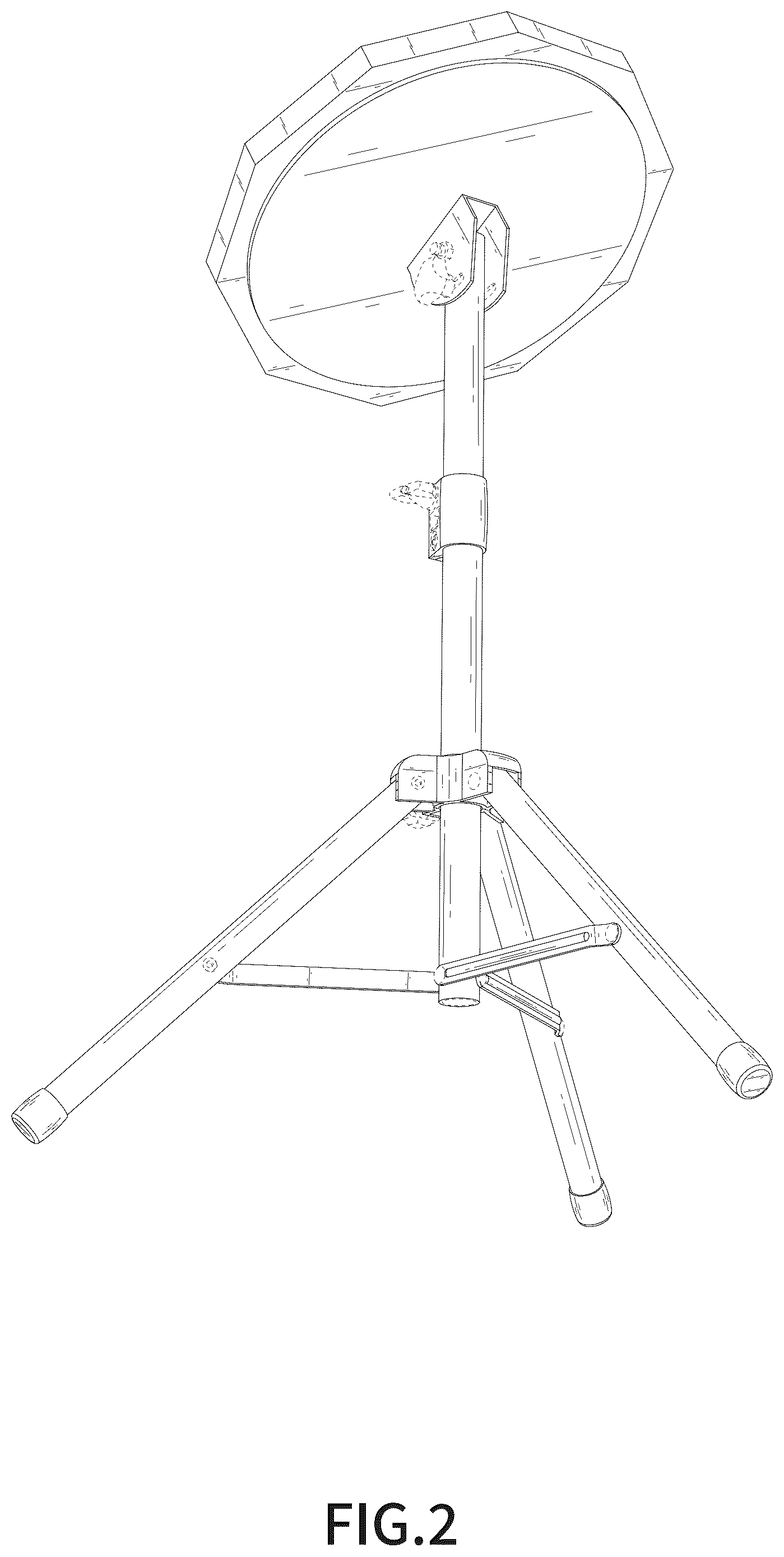 Patent USD1075897 Figure 2 – Drum practice pad with stand