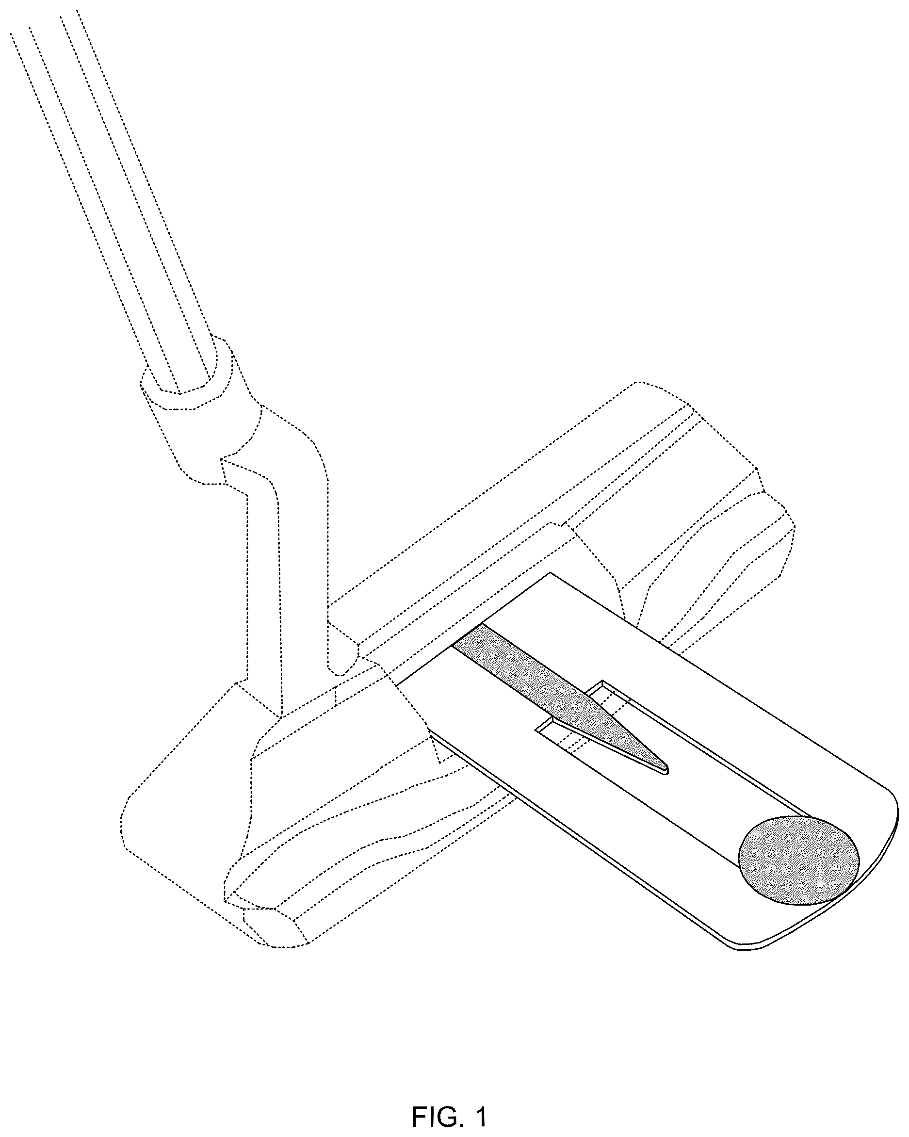 Patent USD1075979 Figure 1 – Aiming key golf putter attachment