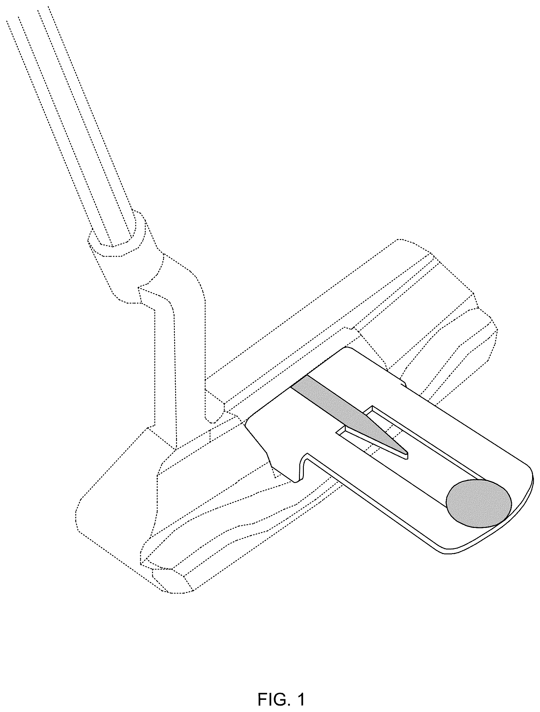 Patent USD1075984 Figure 1 – Aiming key golf putter attachment