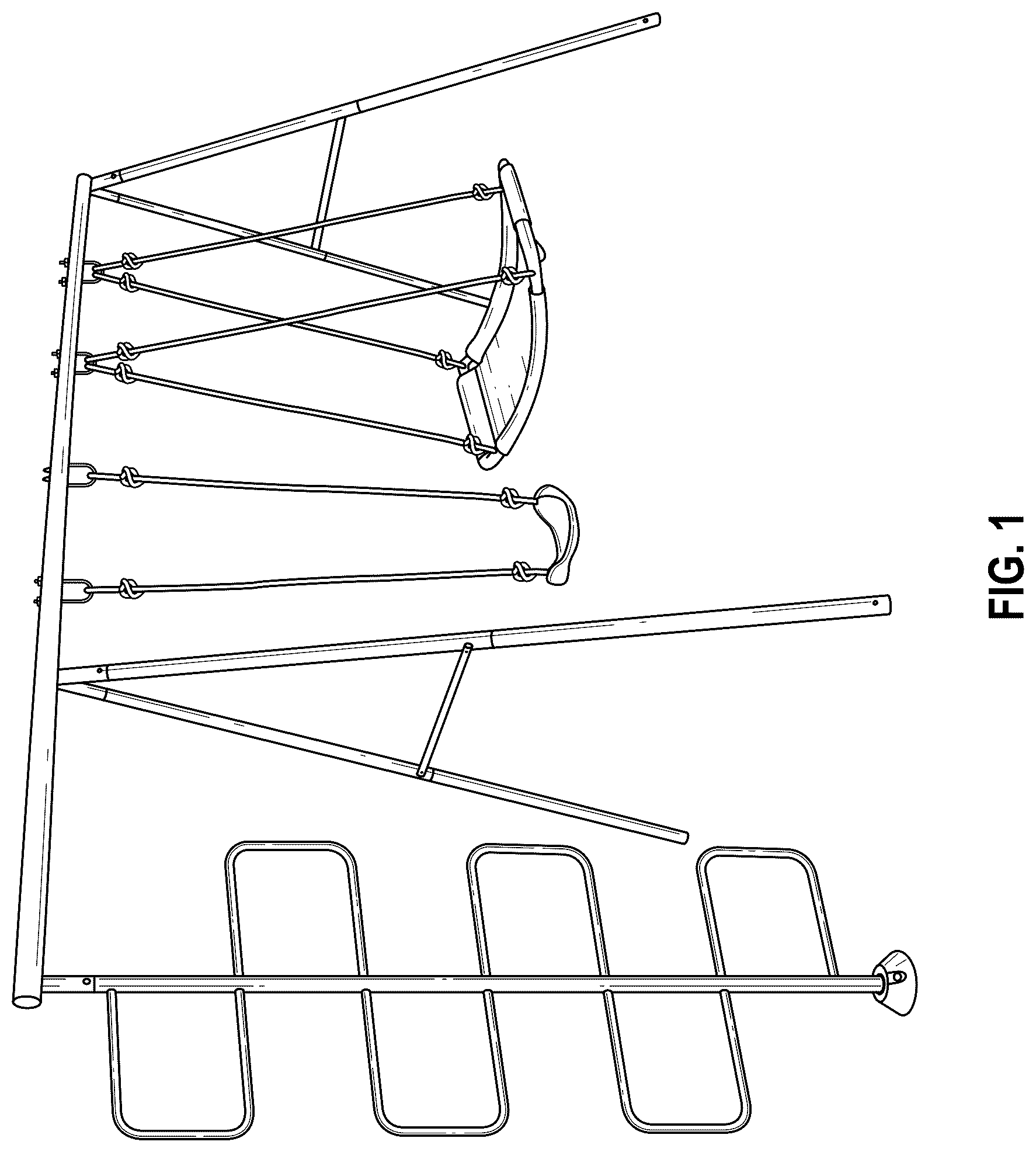 Patent USD1075987 Figure 1 – Ladder swing set
