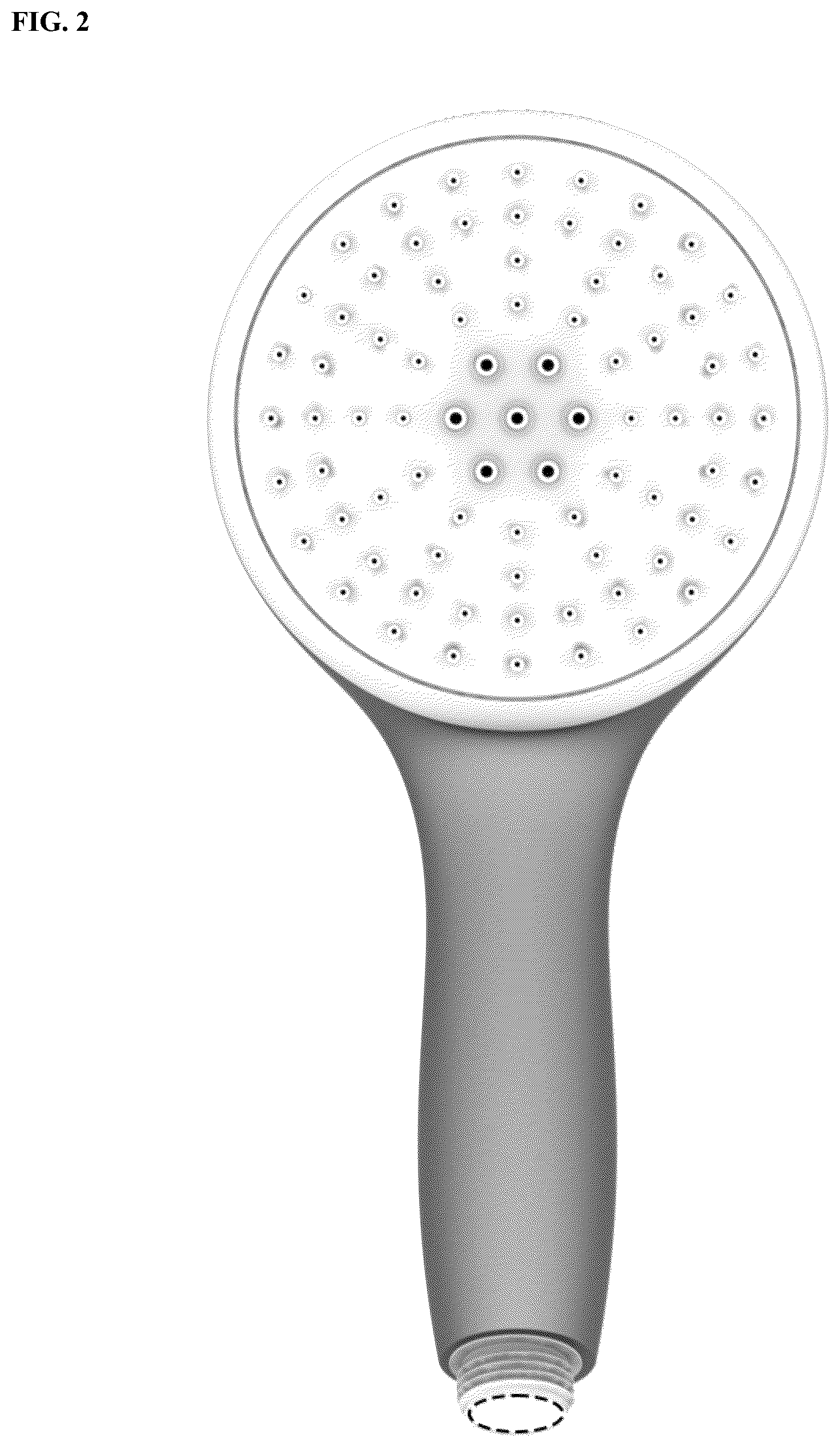 Patent USD1076008 Figure 2 – Round handshower