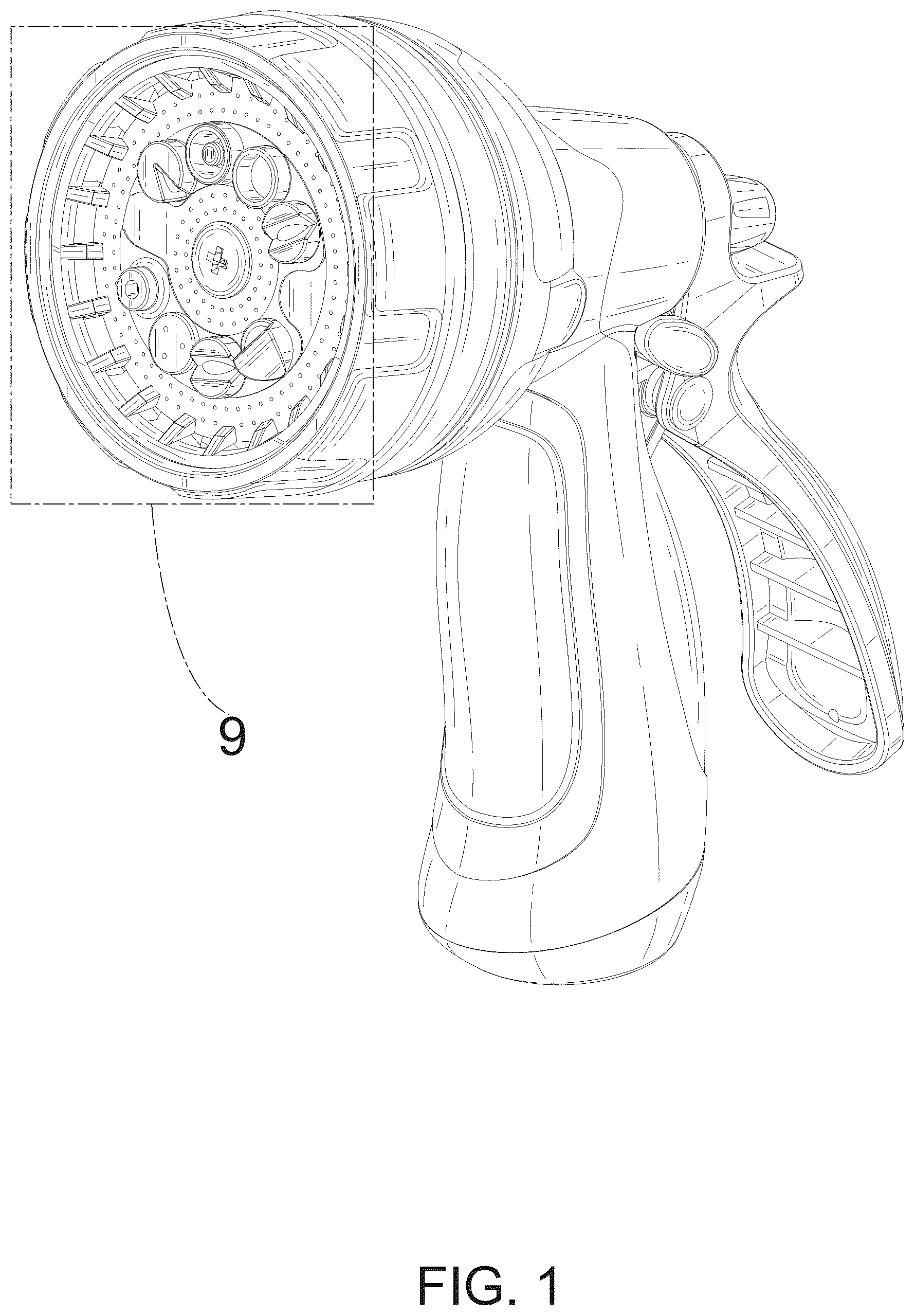 Patent USD1076012 Figure 1 – Spray gun