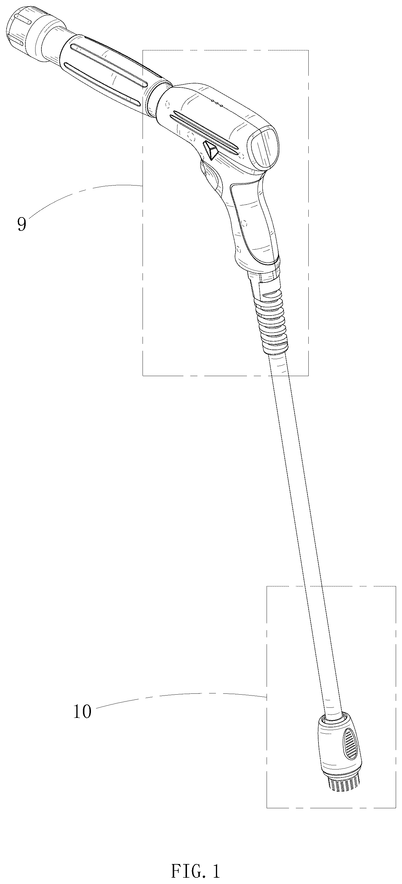 Patent USD1076015 — Pneumatic shock wave therapy gun — Figure 1