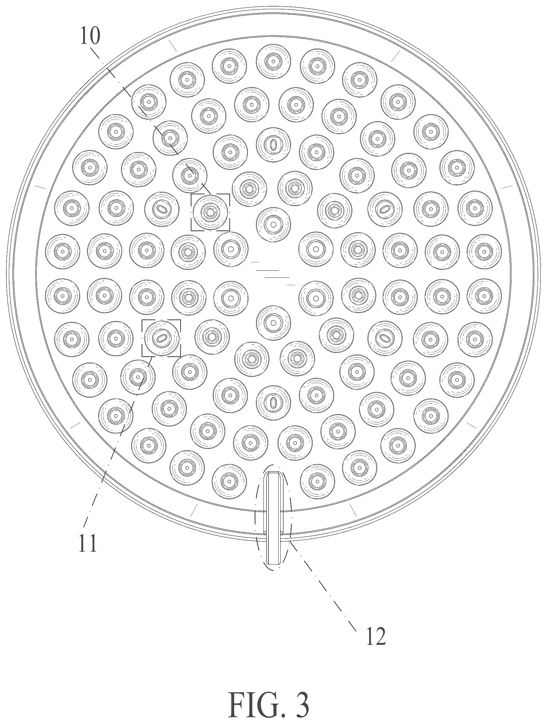 Patent USD1076016 Figure 3 – Shower head