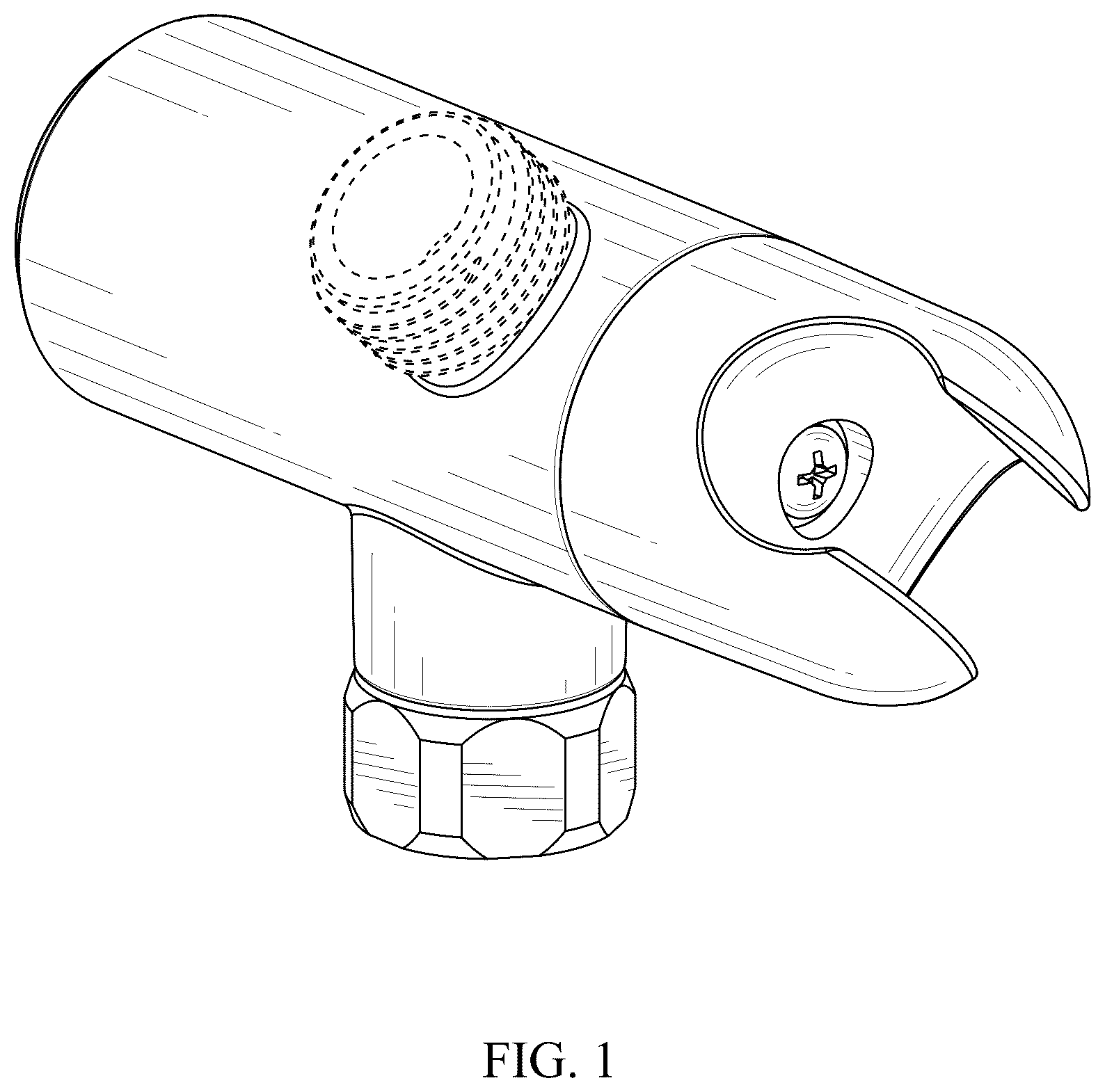 Patent USD1076018 Figure 1 – Push-button water outlet valve