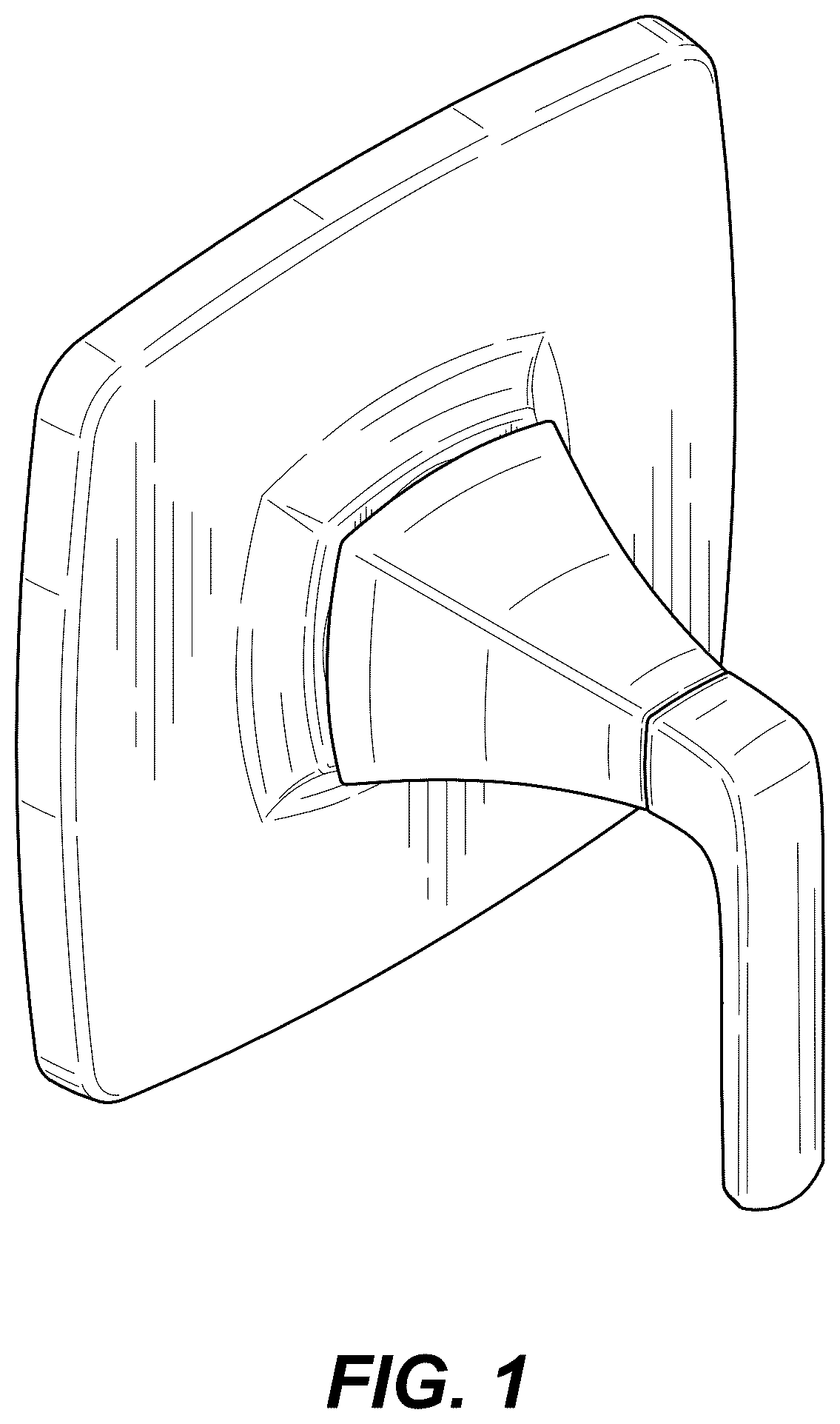 Patent USD1076025 — Shower lever — Figure 1