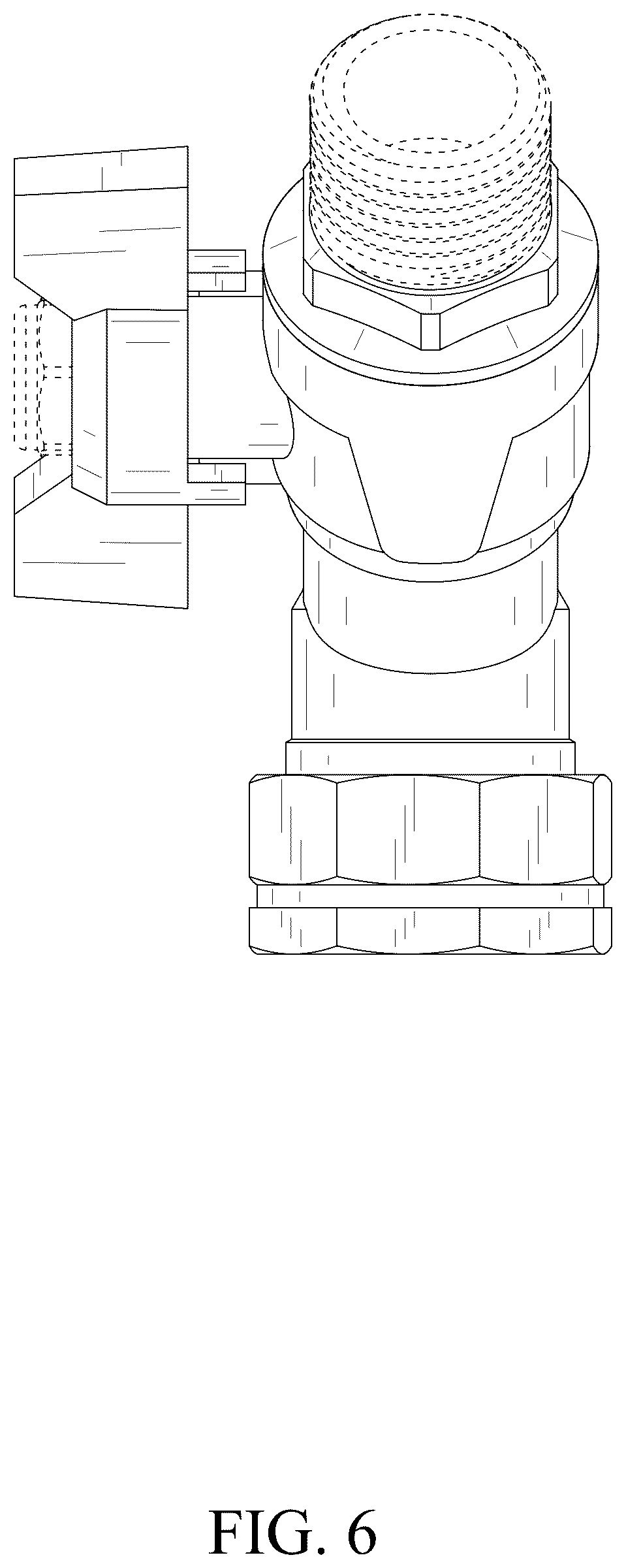 Patent USD1076028 Figure 6 – Hose splitter