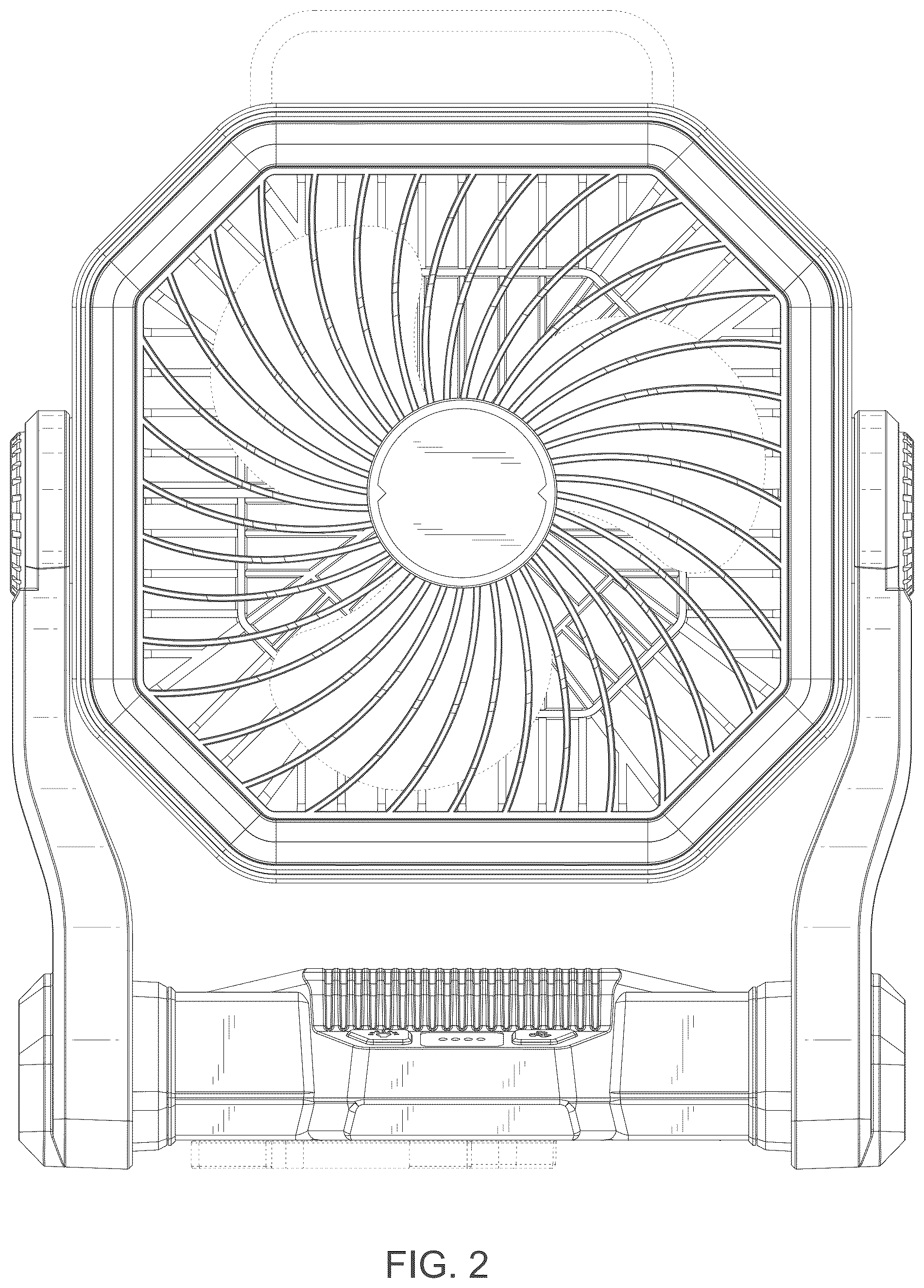Patent USD1076047 Figure 2 – Camping fan